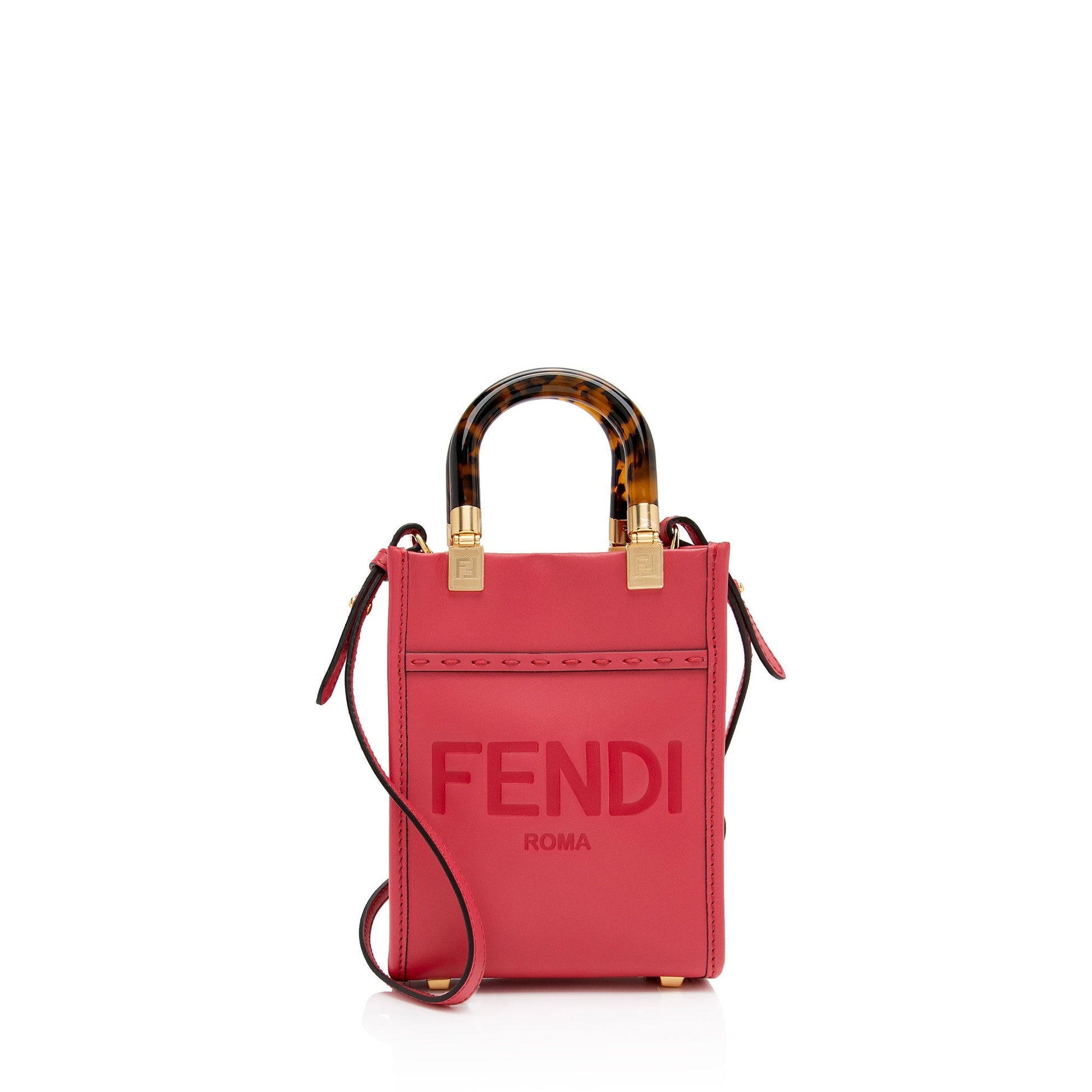 Fendi Sunshine Shopper Tote Leather Mini Tote Bag