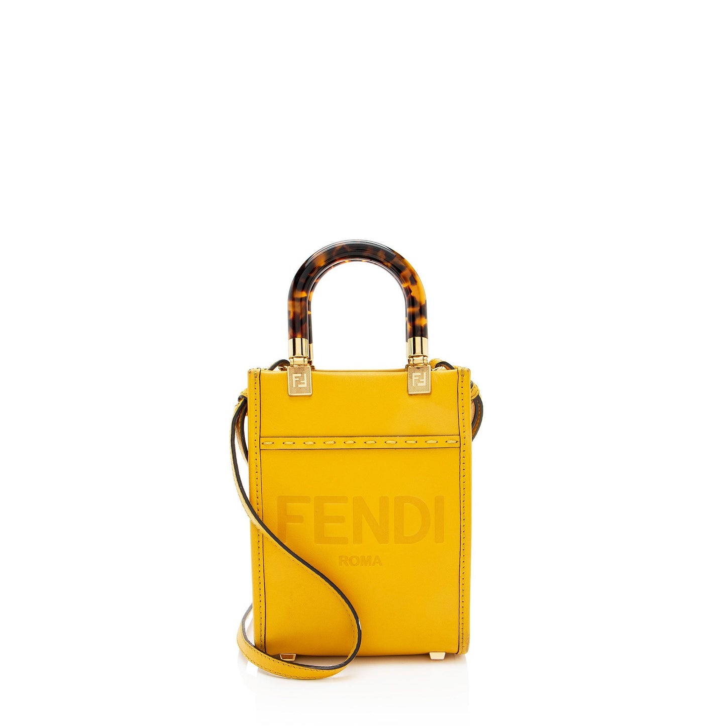 Fendi Sunshine Shopper Tote Leather Mini Tote Bag Tote Shf Gwczka