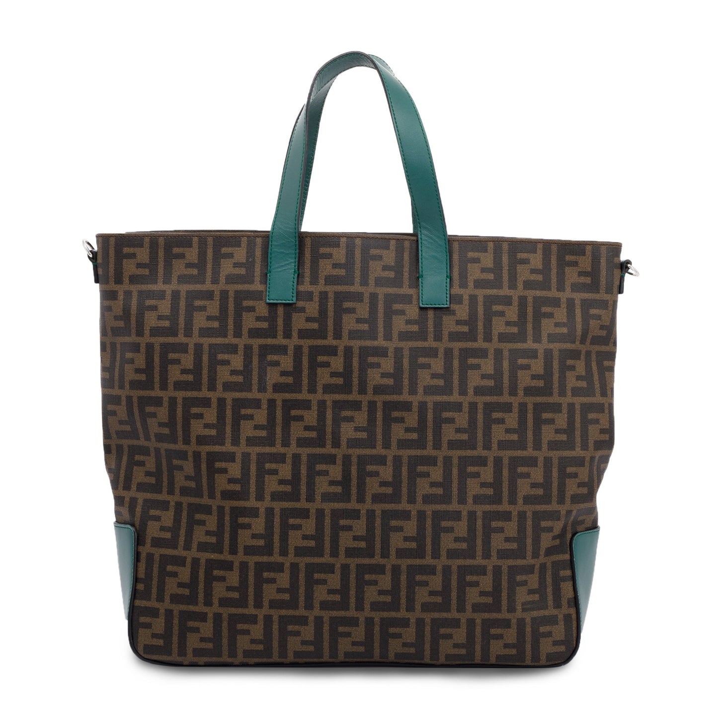 Fendi Trimmed Ff Zucca Tote Leather Tote Bag
