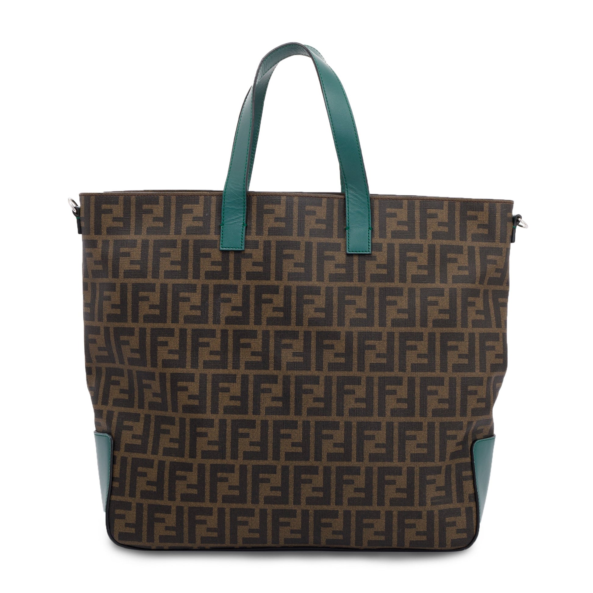 Fendi Trimmed Ff Zucca Tote Leather Tote Bag