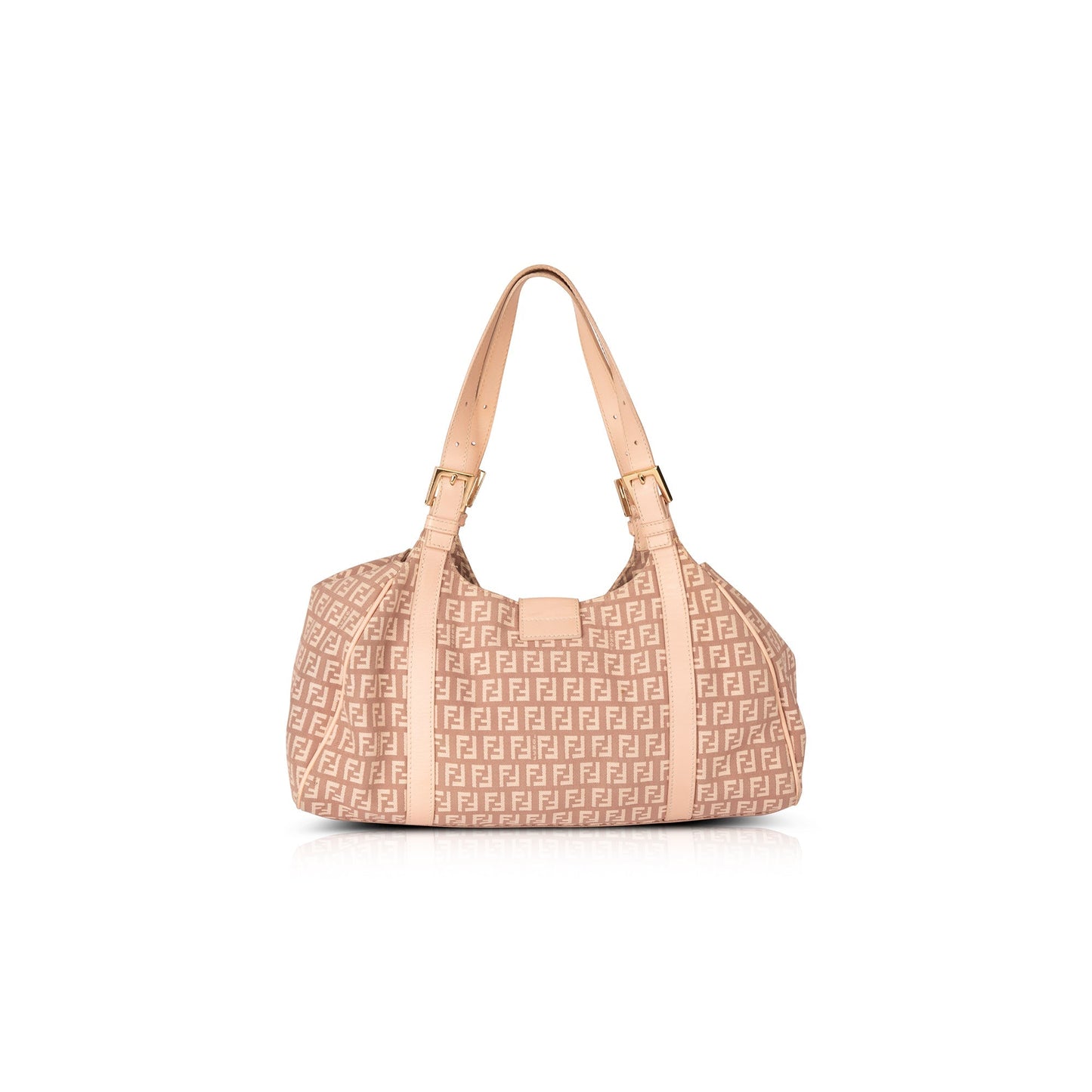 Fendi Trimmed Zucchino Shoulder Bag Leather
