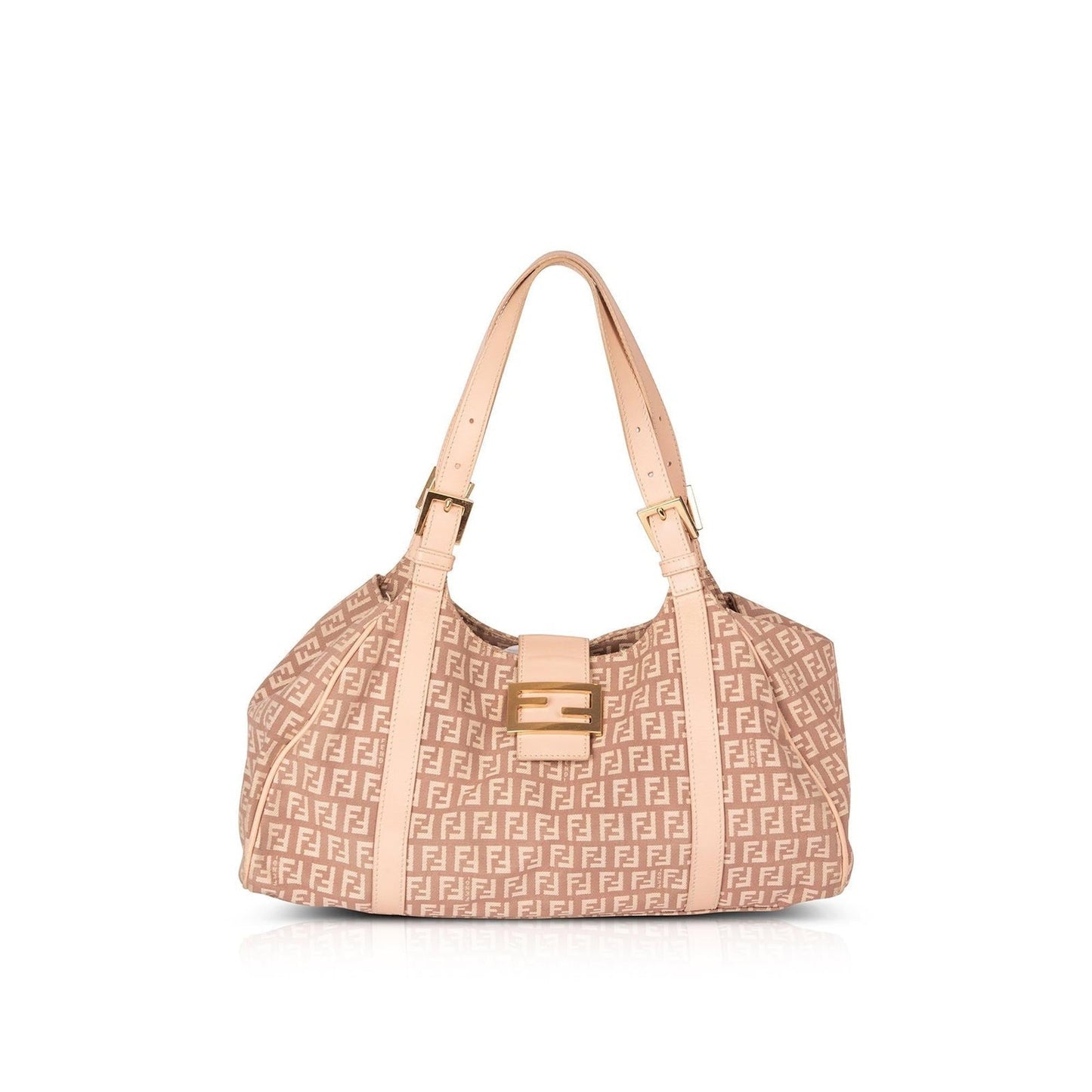 Fendi Trimmed Zucchino Shoulder Bag Leather