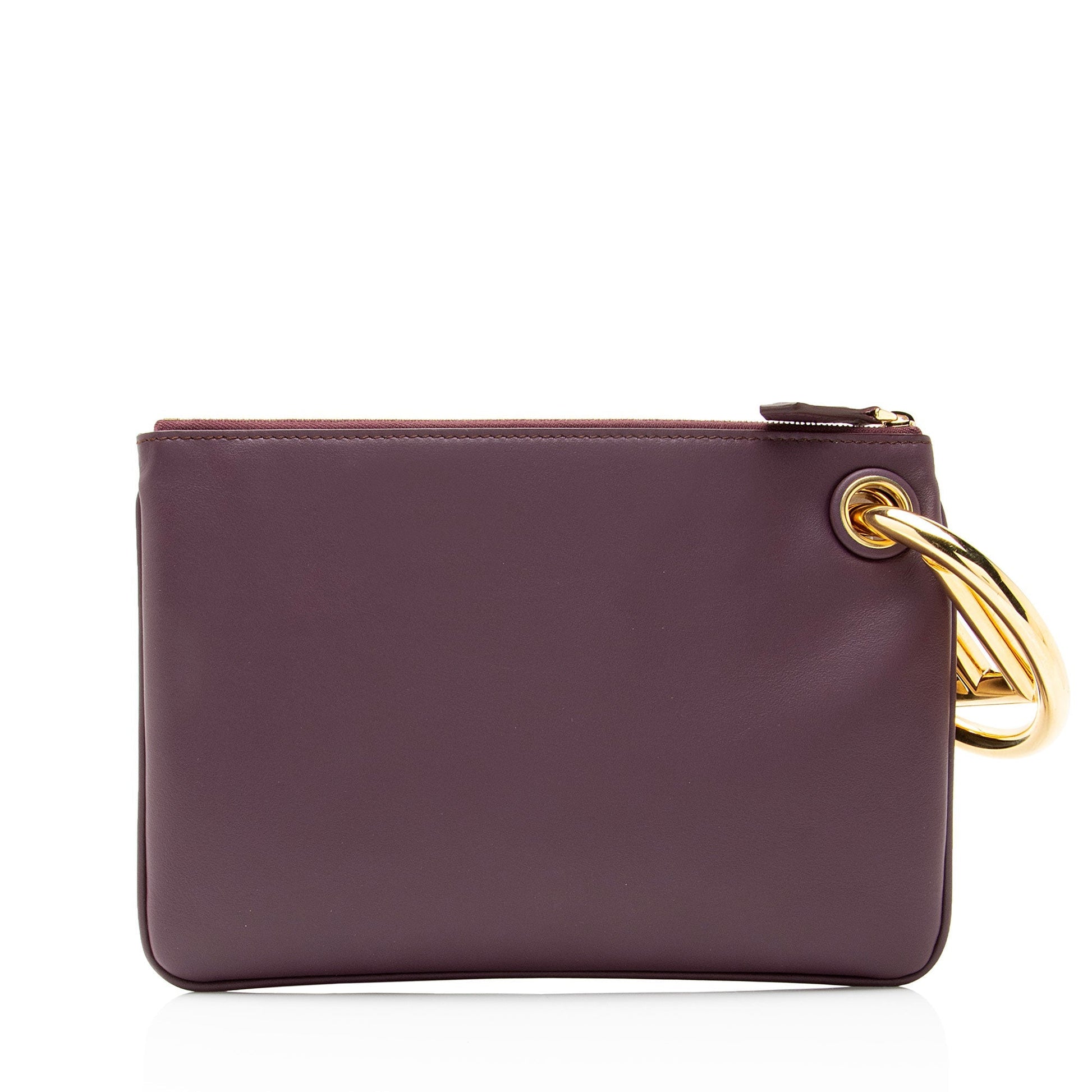 Fendi Velvet Zucca Triplette Clutch Leather Clutch Bag