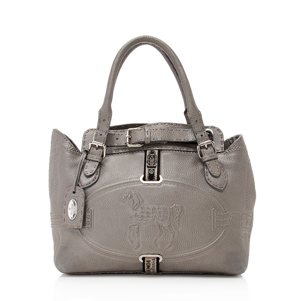 Fendi Villa Selleria Borghese Tote Shf Leather Tote Bag