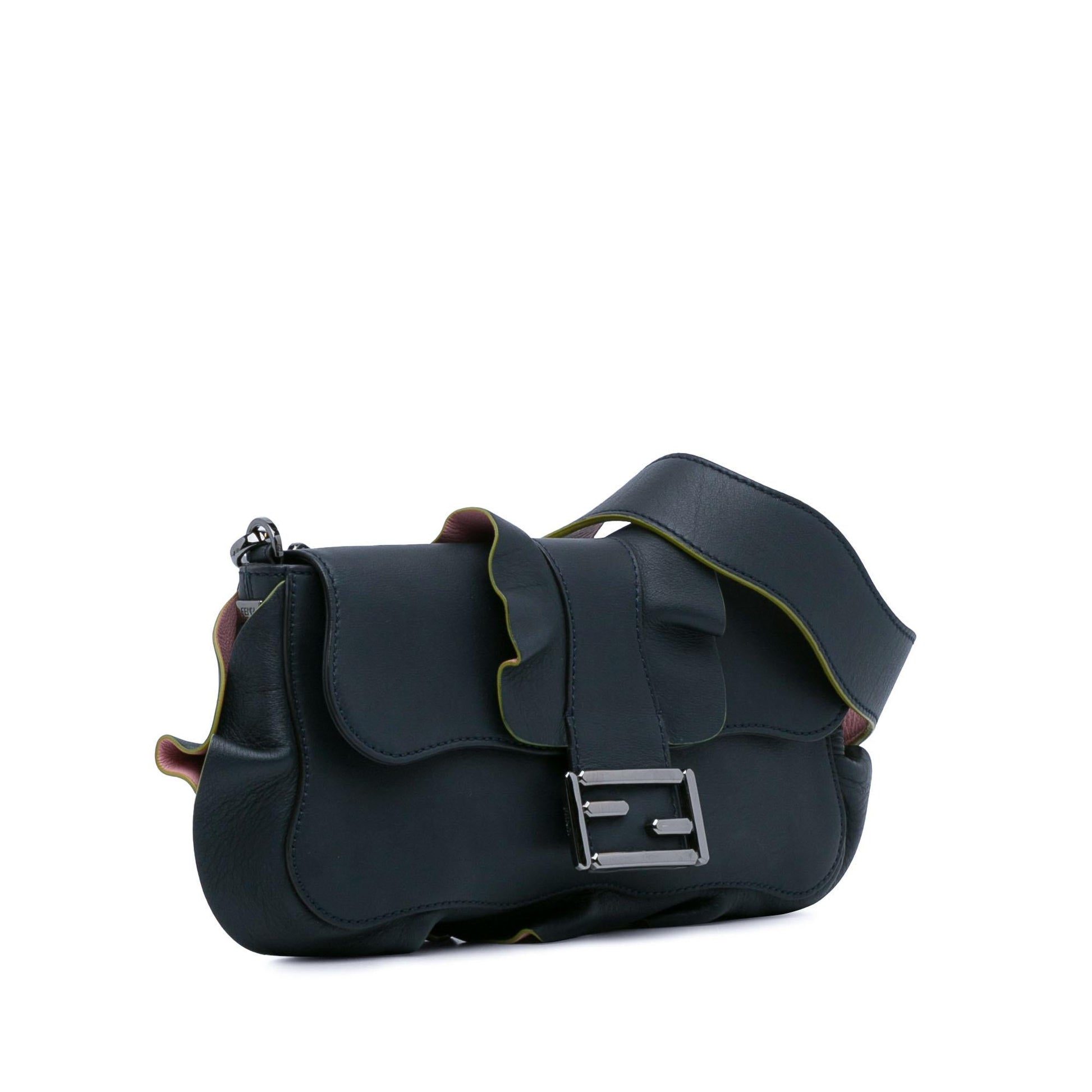 Fendi Wave Baguette Shg Jabyxm Crossbody Bag Leather Shoulder Bag