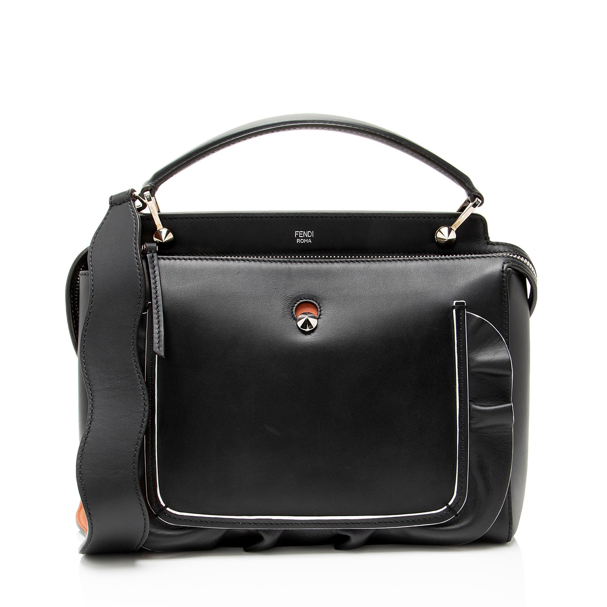 Fendi Waves Dotcom Satchel Leather Medium Satchel Bag