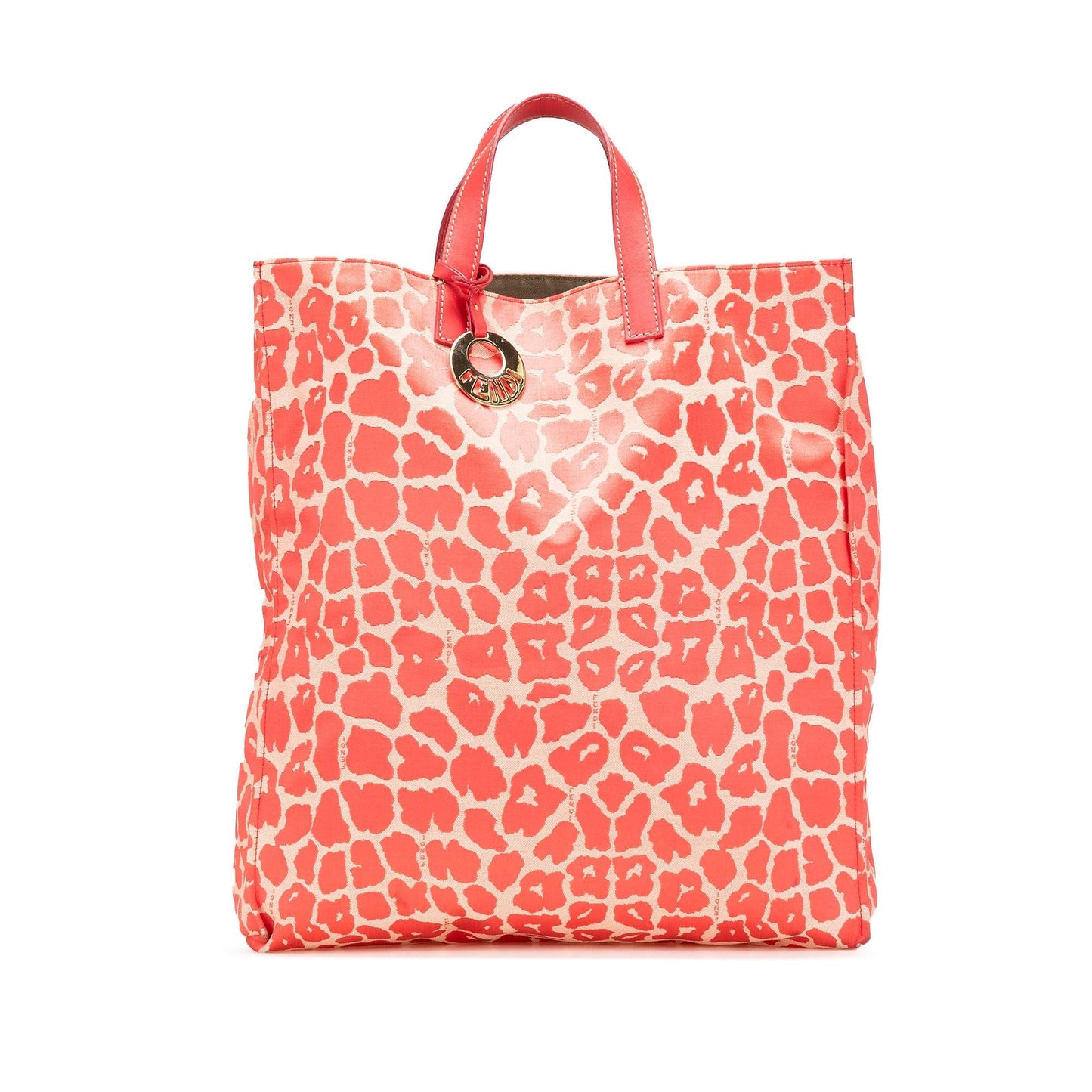 Fendi Leopard Print Shopper Tote Canvas Tote Bag