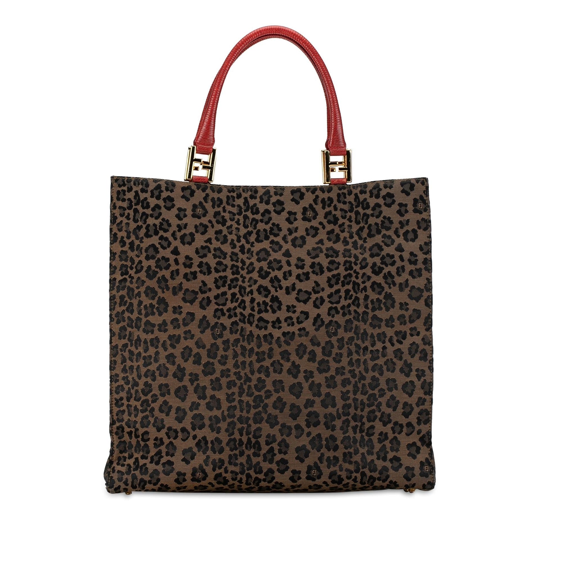 Fendi Leopard Print Tote Shg Kyqbn0 Canvas Tote Bag