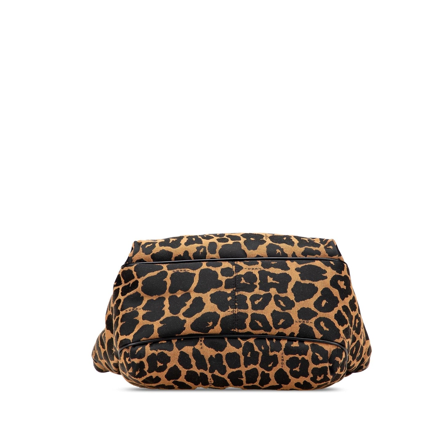 Fendi Leopard Print Chef Handbag Canvas Satchel Bag