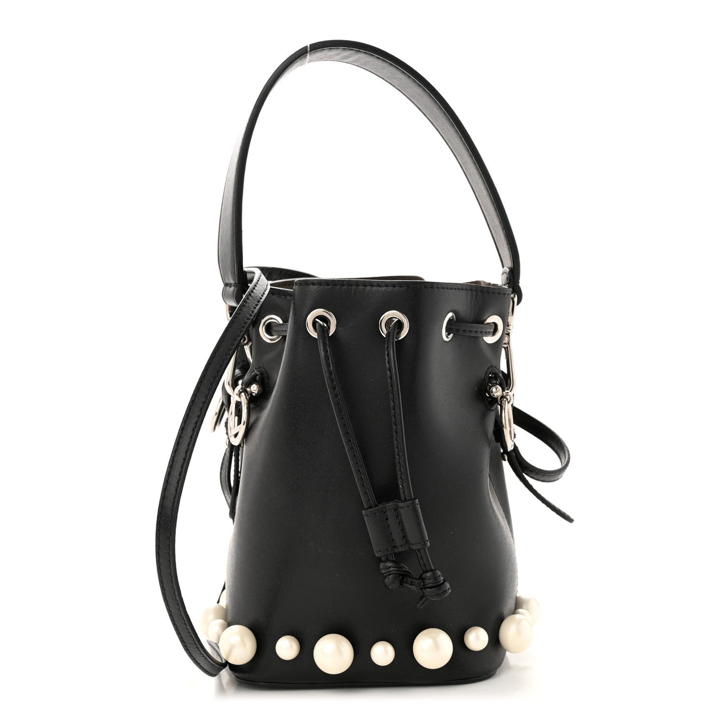 Fendi Liberty Pearl Mon Trã Sor Bag Mini Bucket Bucket Bag