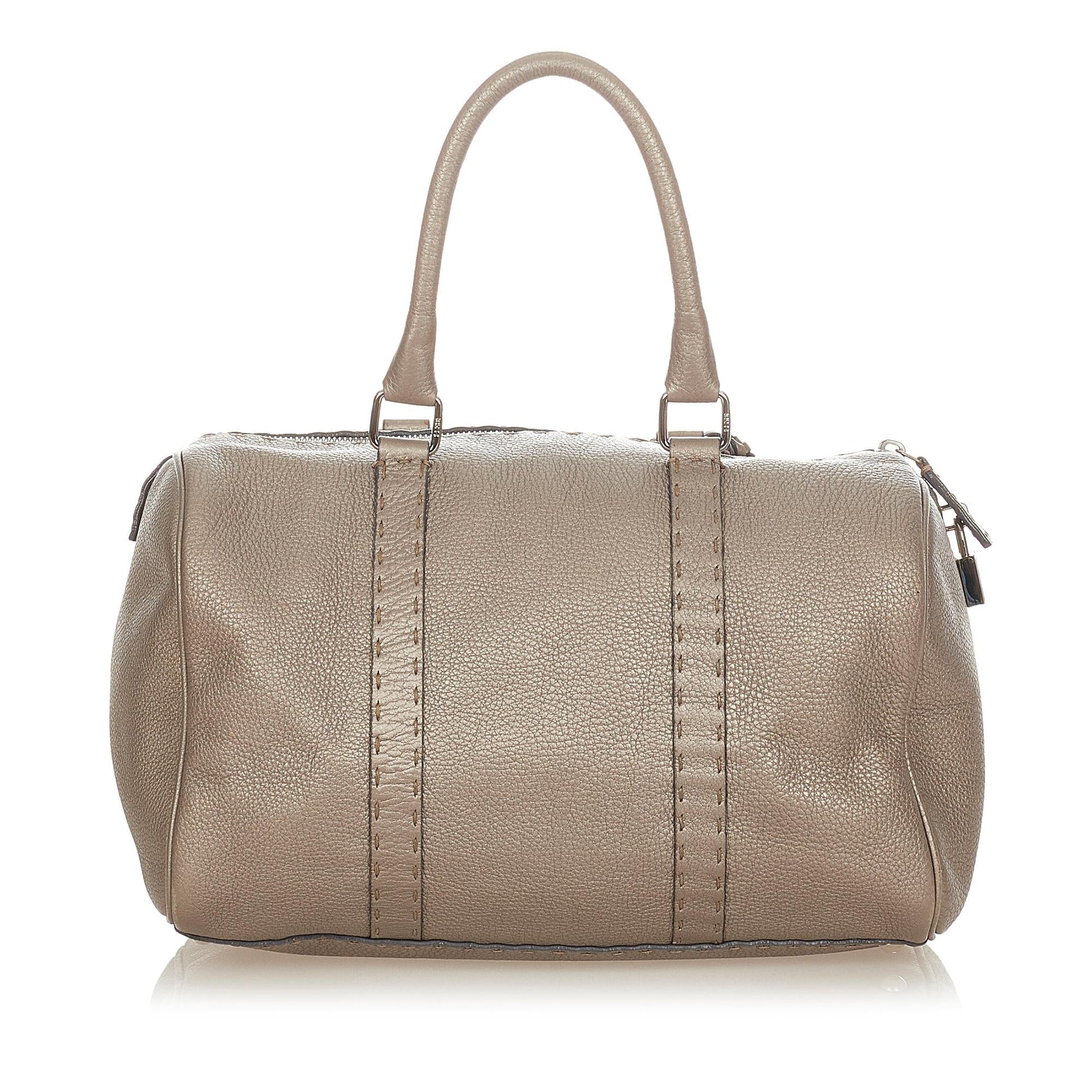 Fendi Linda Boston Bag Shg Leather Satchel Bag