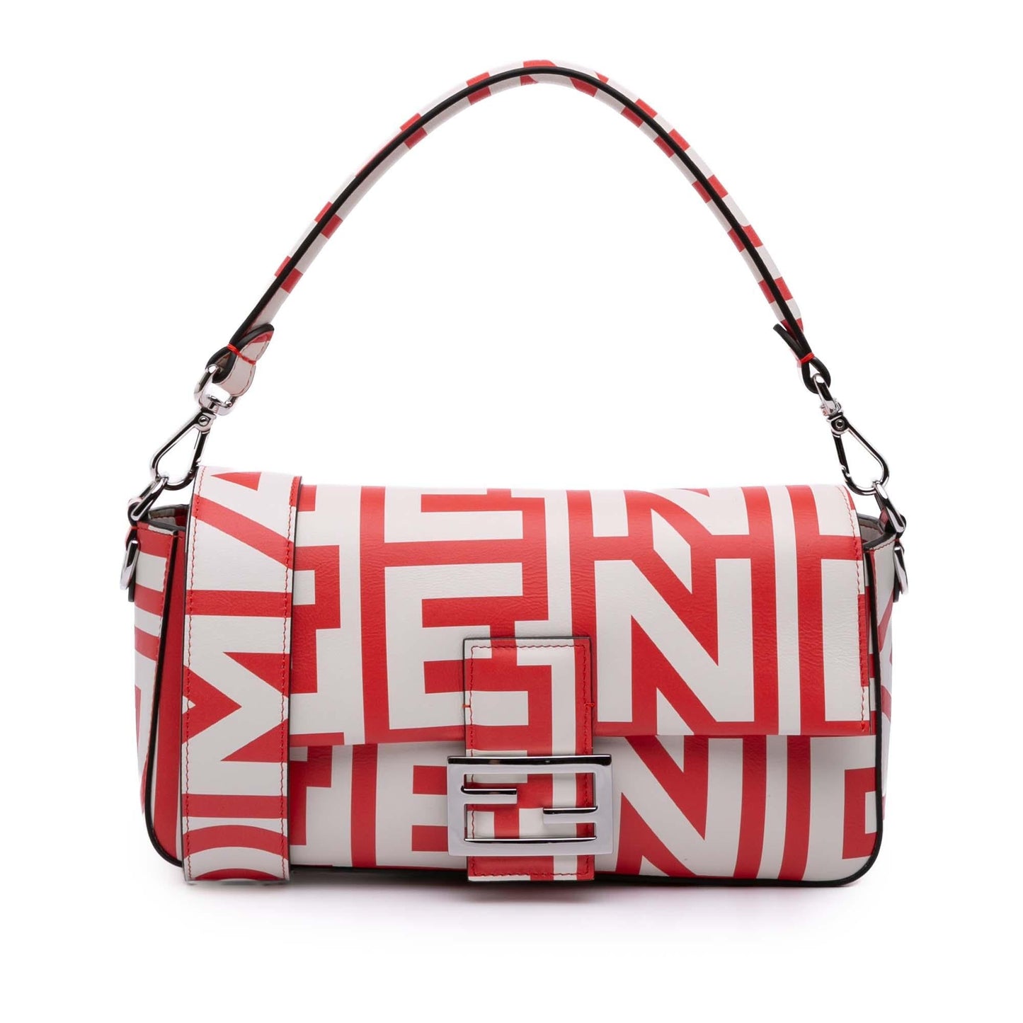 Fendi Marc Jacobs Nappa King Print Phone Baguette Satchel Vitello Logo Satchel Bag