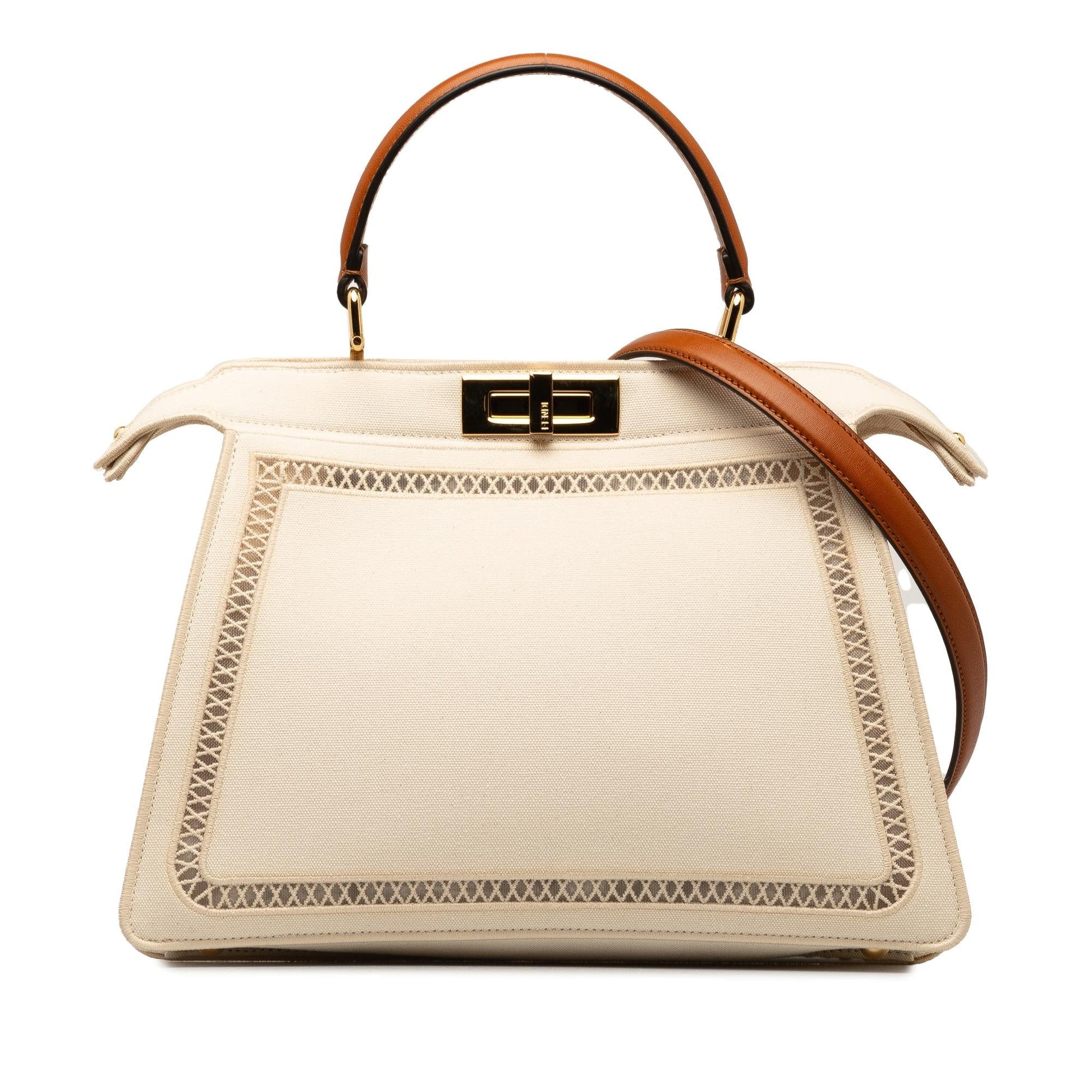 Fendi Peekaboo Iseeu Satchel Shg 45Wvdg Canvas Medium Satchel Bag