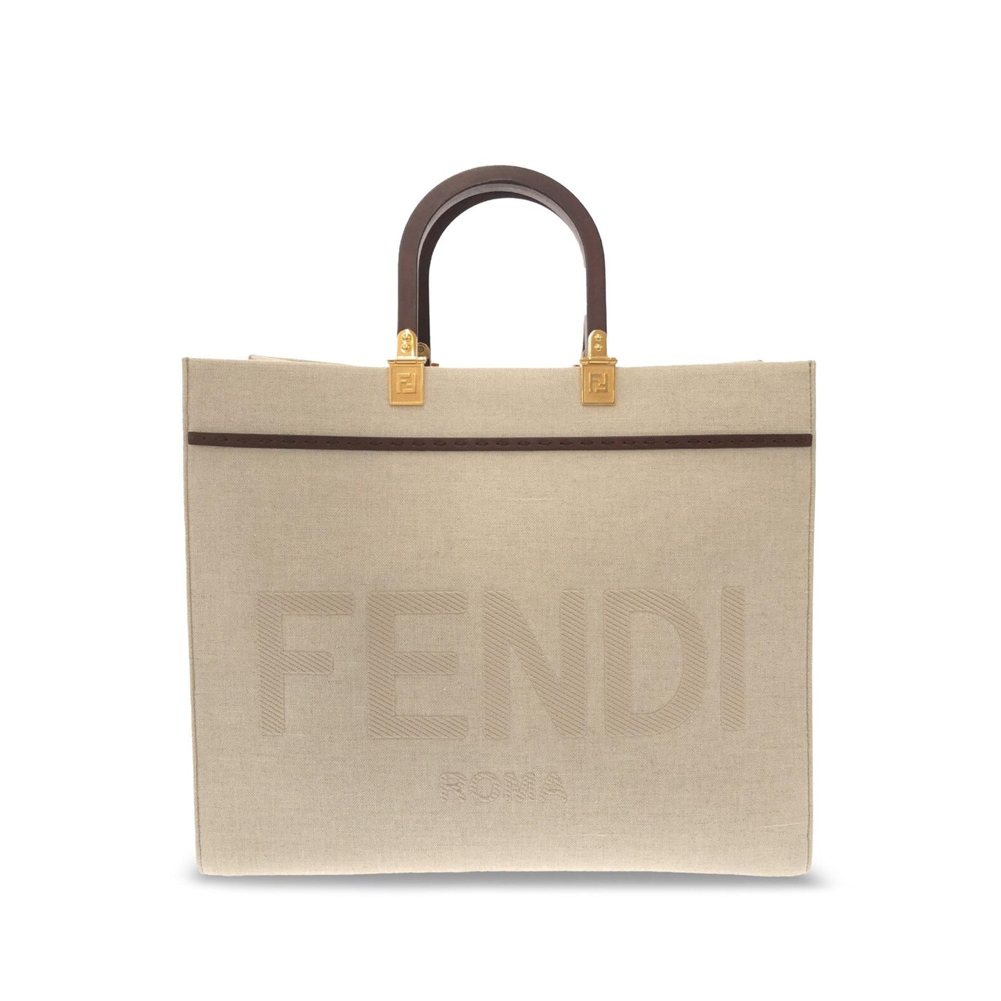 Fendi Sunshine Shg Chjis0 Satchel Bag Canvas Medium