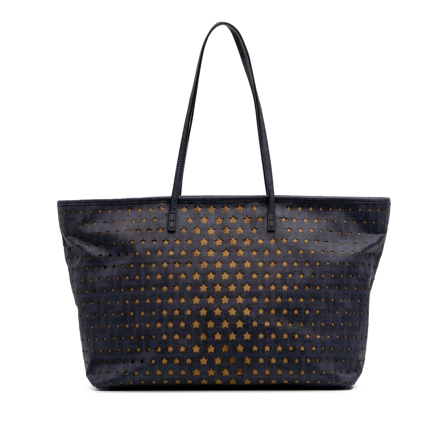 Fendi Coated Laser Cut Star Roll Tote Canvas Medium Tote Bag Star Roll Tote