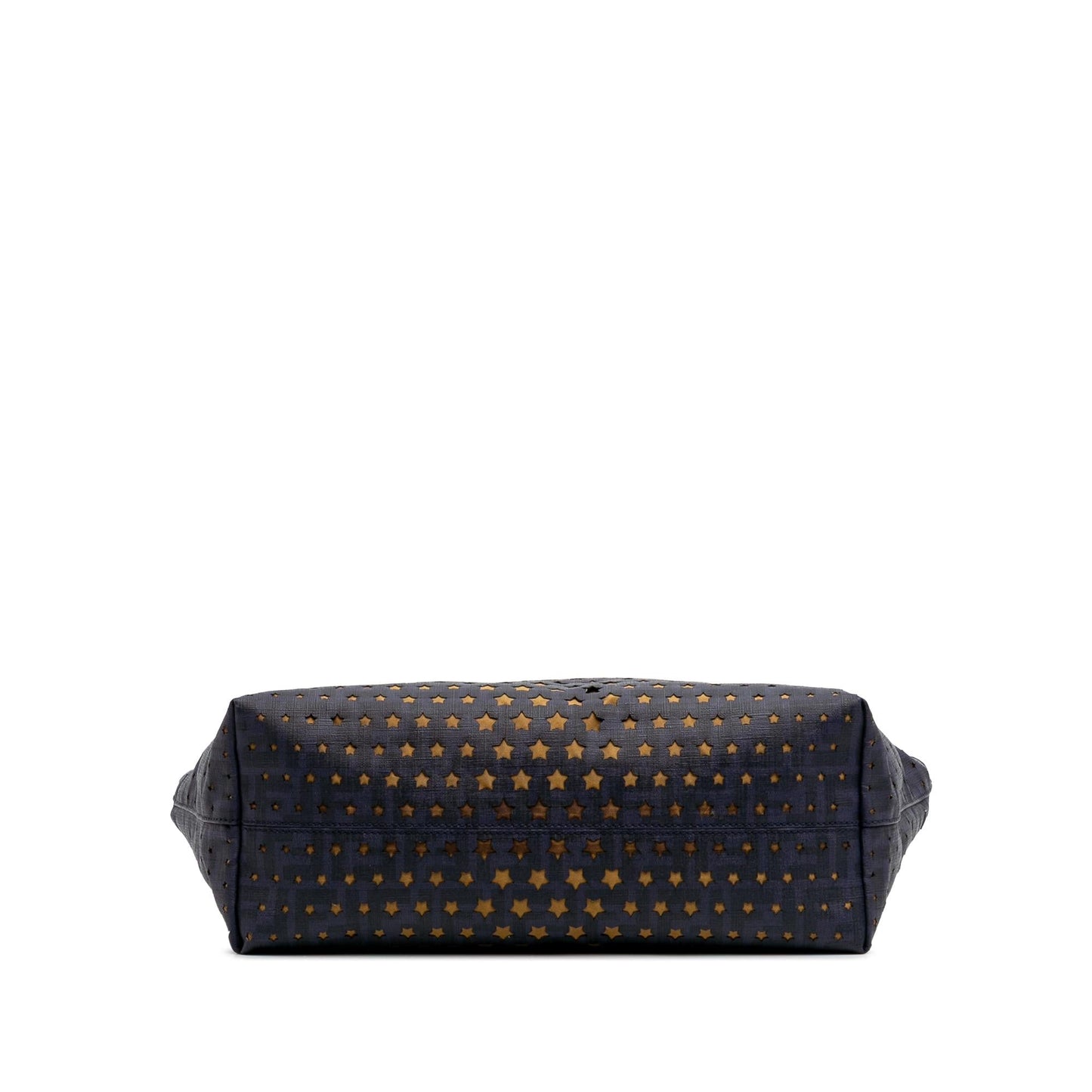 Fendi Coated Laser Cut Star Roll Tote Canvas Medium Tote Bag