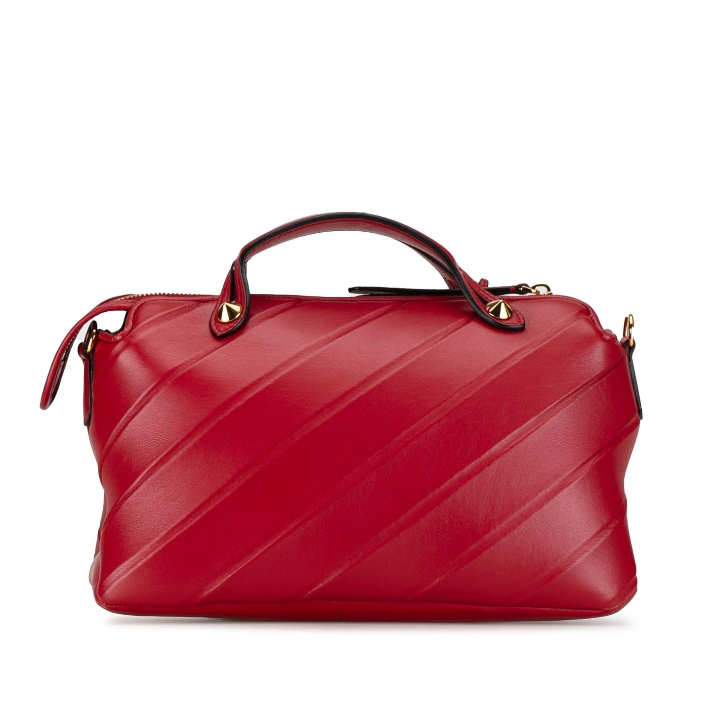 Fendi Diagonal By The Way Shg Qvhdef Satchel Bag Leather Medium Embossed