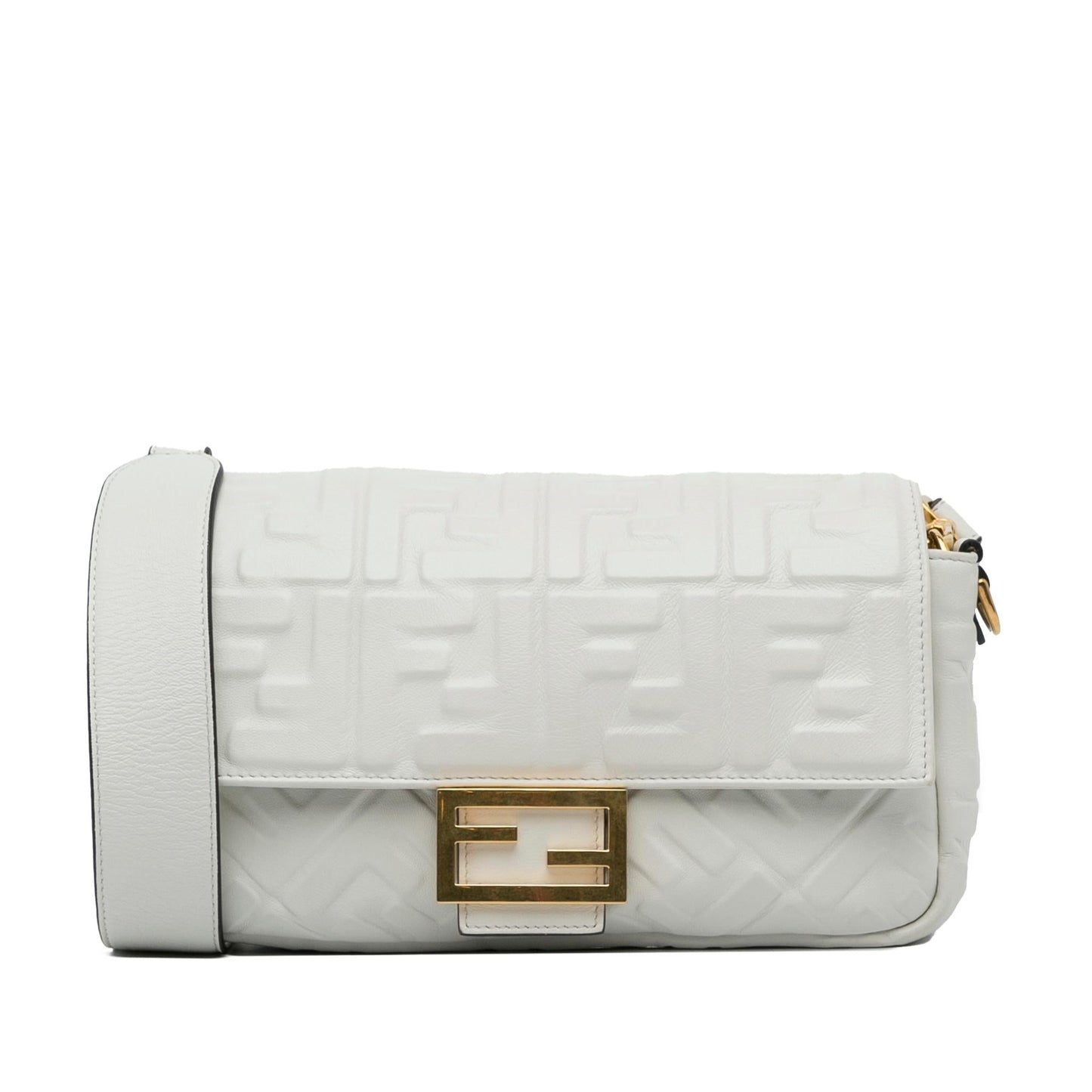 Fendi Ff Baguette Shg Dinkaf Satchel Bag Medium Embossed