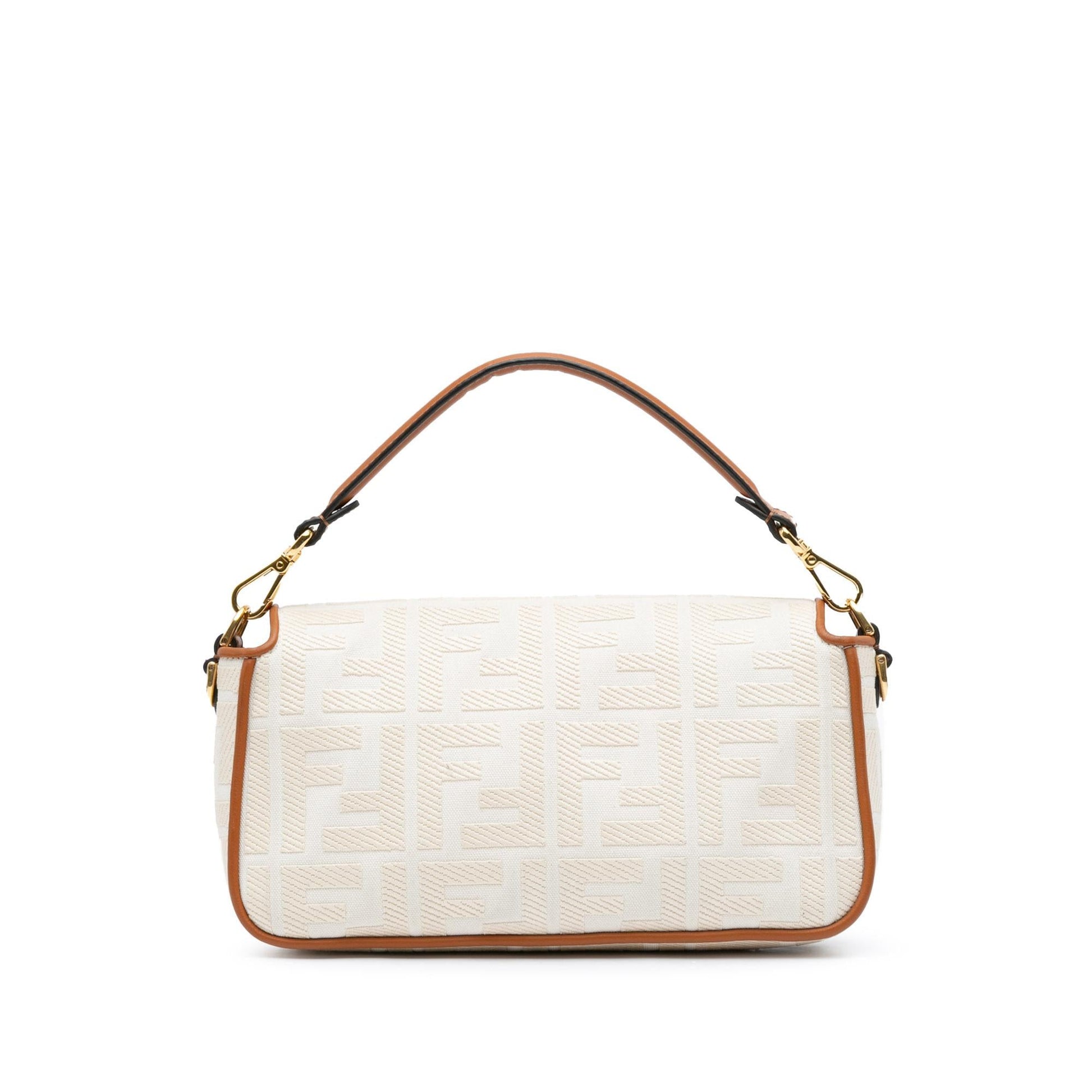 Fendi Baguette Shg Fn5Sxf Satchel Bag Canvas Medium Embroidered