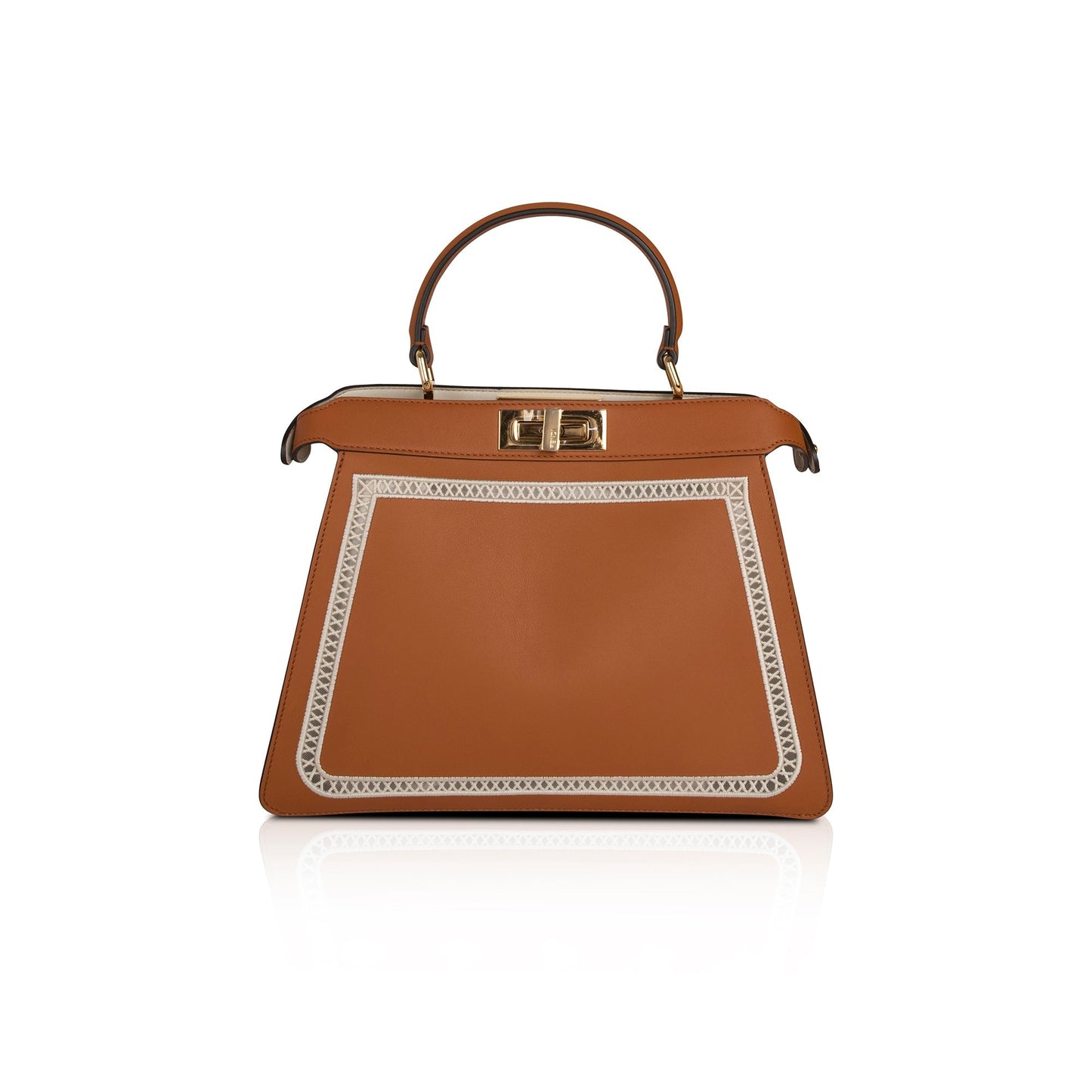 Fendi Embroidered Peekaboo Iseeu Bag Leather Travel Bag