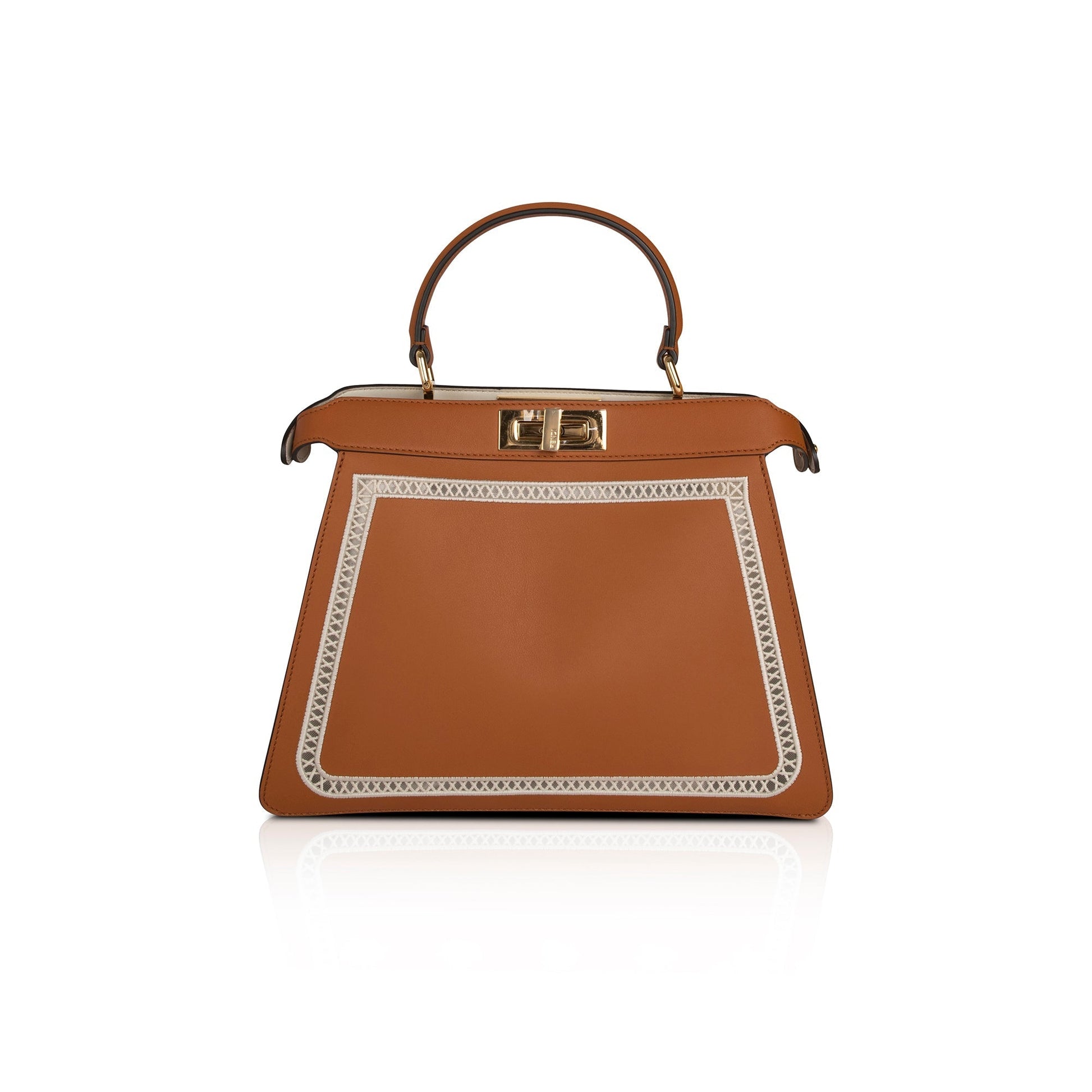 Fendi Embroidered Peekaboo Iseeu Bag Leather Travel Bag
