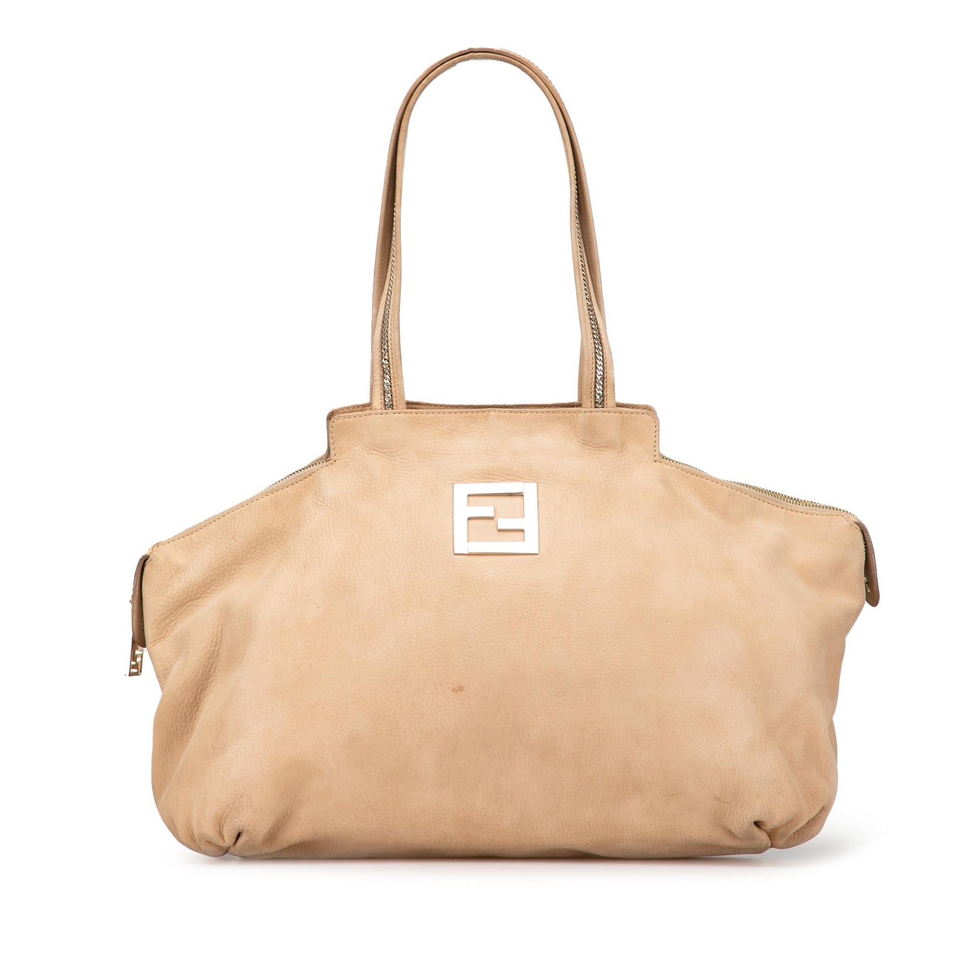 Fendi Chains Tote Leather Medium Tote Bag