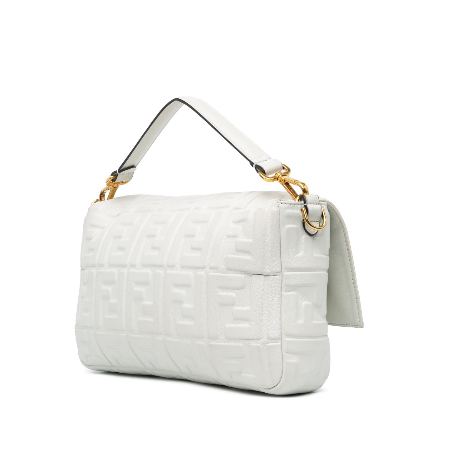Fendi Ff Baguette Satchel Shg Agyb4Y Leather Medium Embossed Satchel Bag
