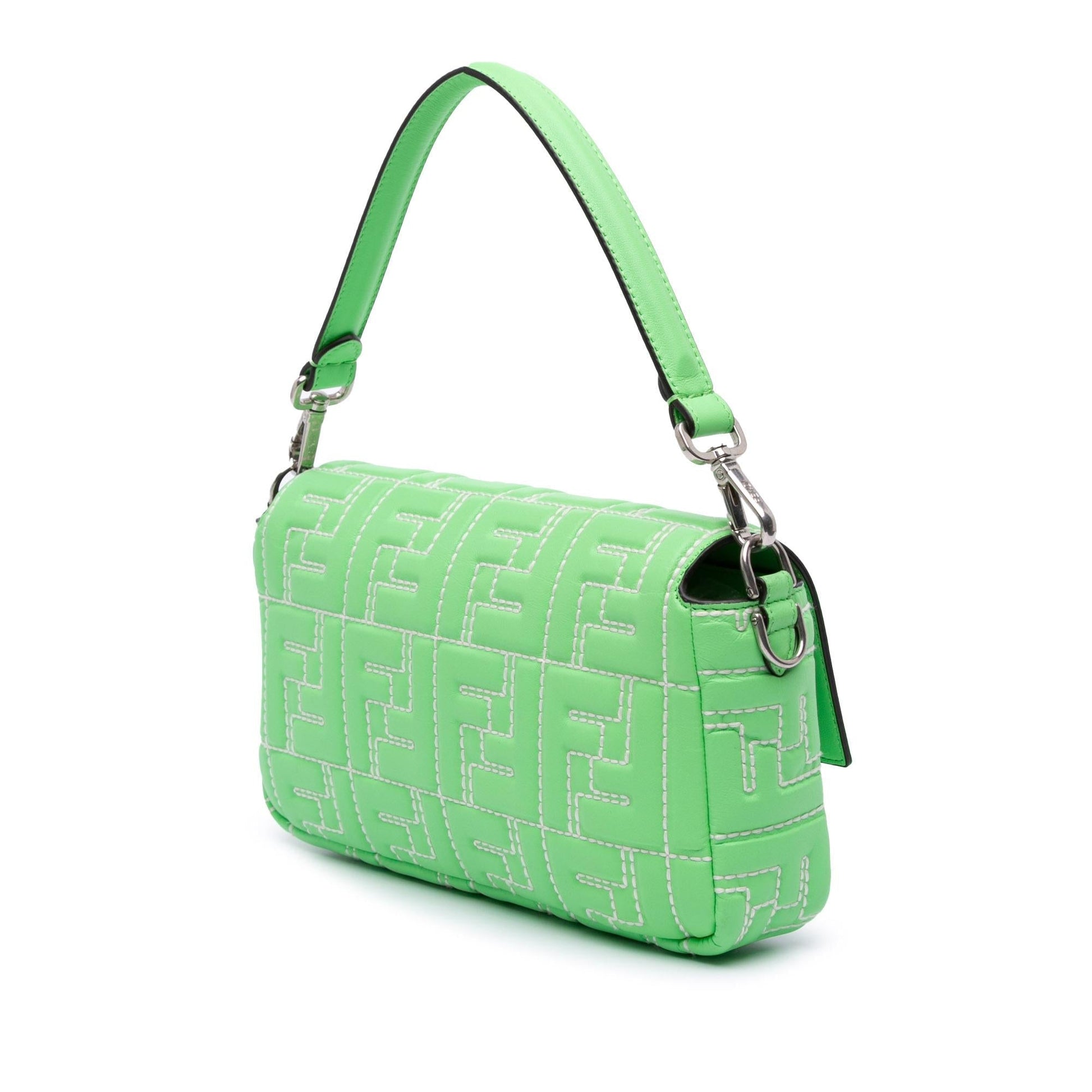 Fendi Ff Baguette Satchel Leather Medium Embossed Satchel Bag Ff Baguette Satchel