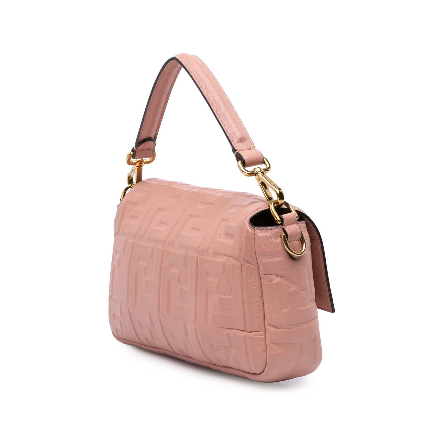 Fendi Ff Baguette Satchel Leather Medium Embossed Satchel Bag