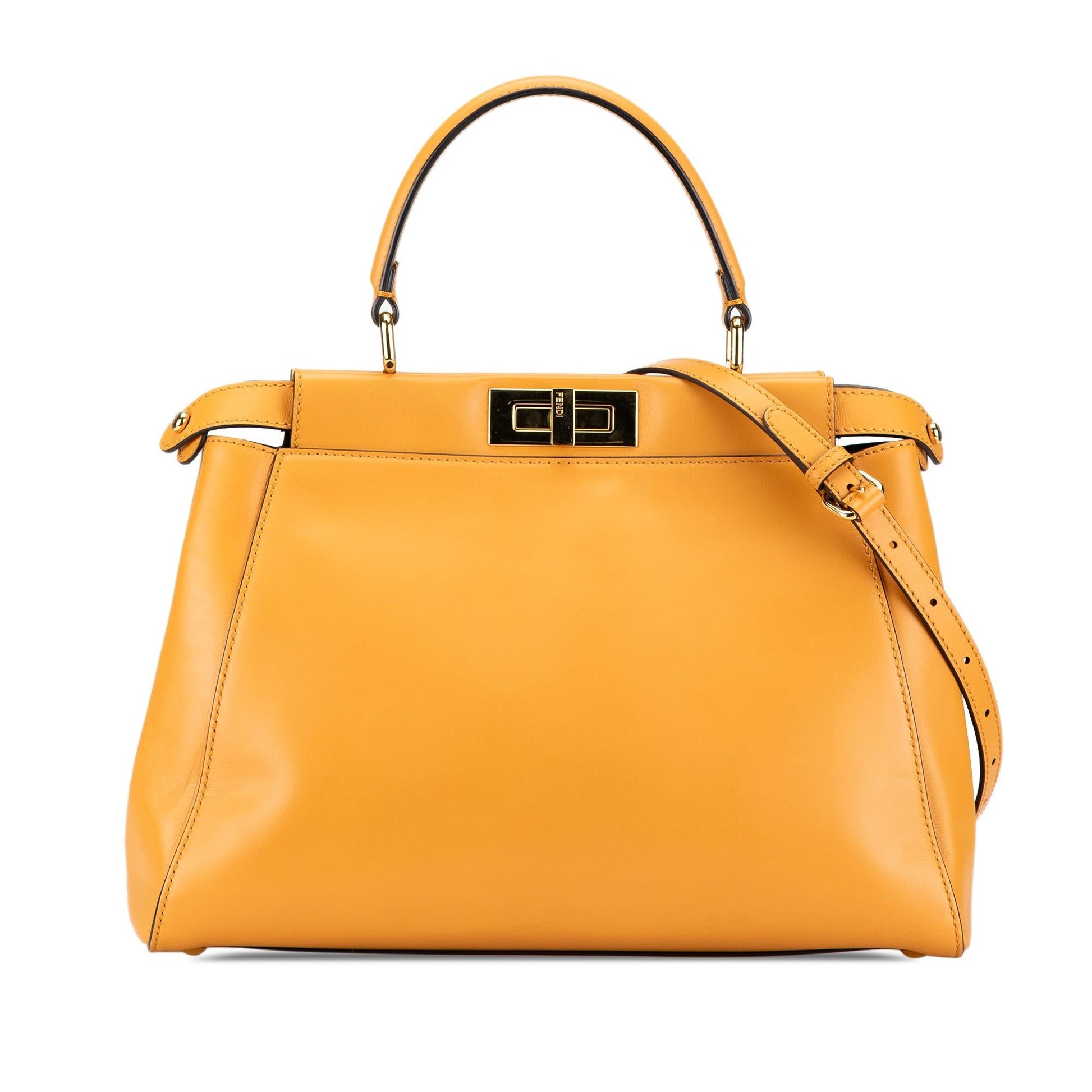 Fendi Peekaboo Satchel Leather Medium Satchel Bag Leather Peekaboo Satchel