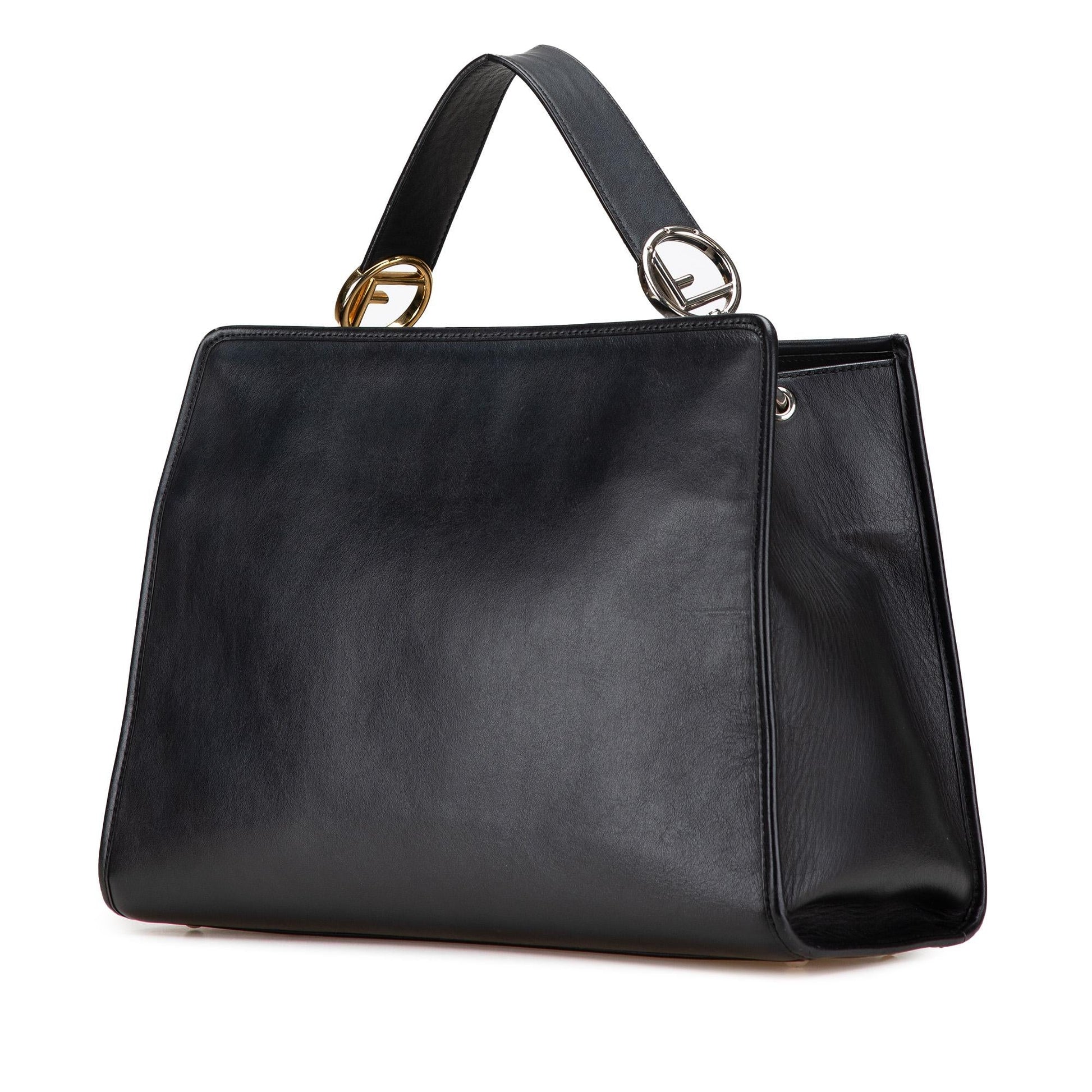 Fendi Runaway Satchel Leather Medium Satchel Bag