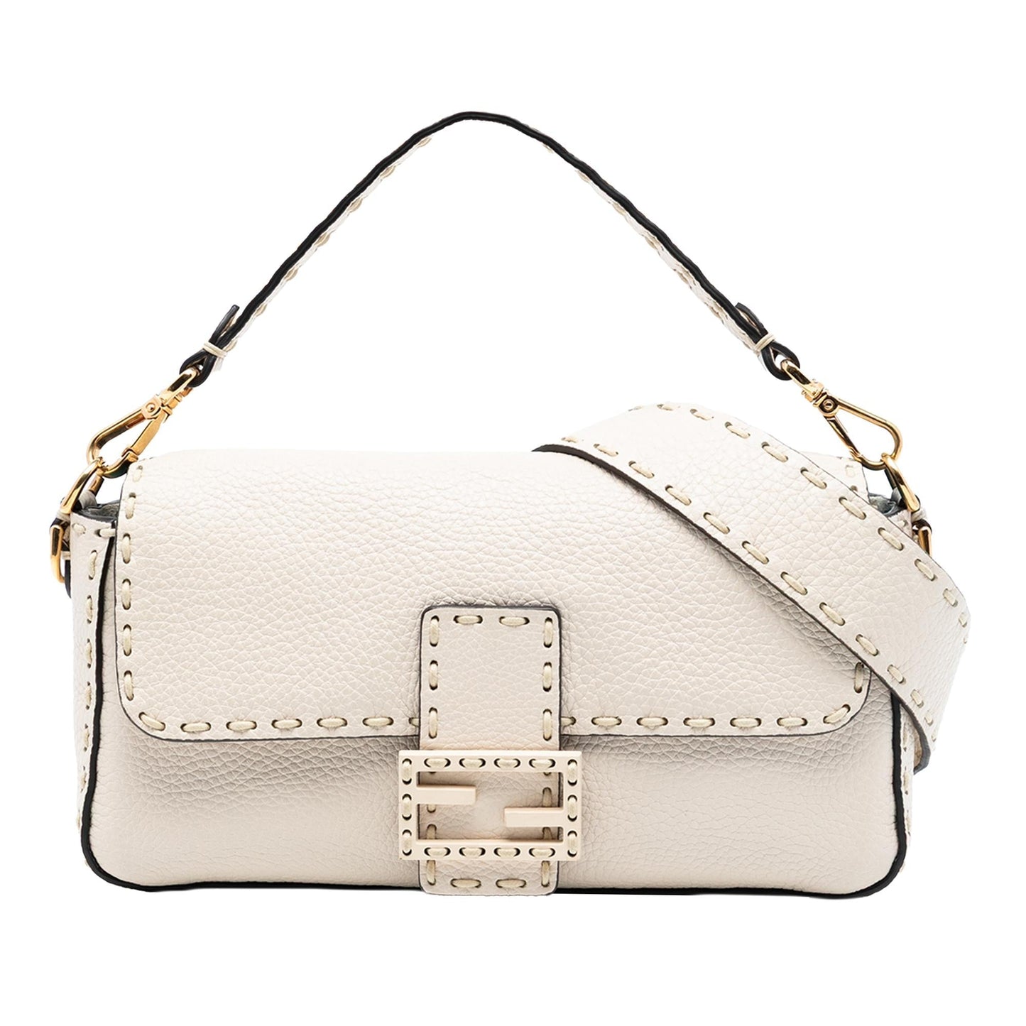 Fendi Selleria Baguette Satchel Leather Medium Satchel Bag
