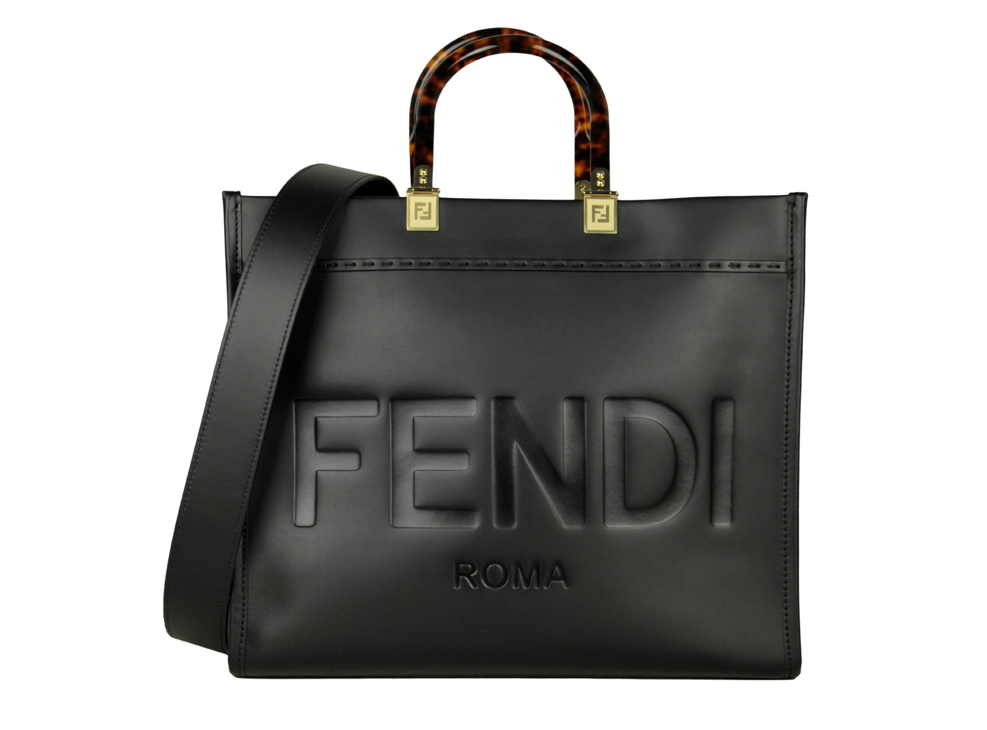 Fendi Shopper Tote Bag Leather Medium Shopper Tote Bag