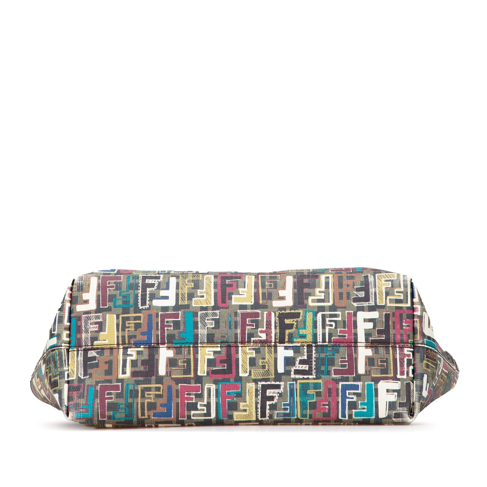 Fendi Zucca Spalmati Roll Tote Multicolor Medium Tote Bag