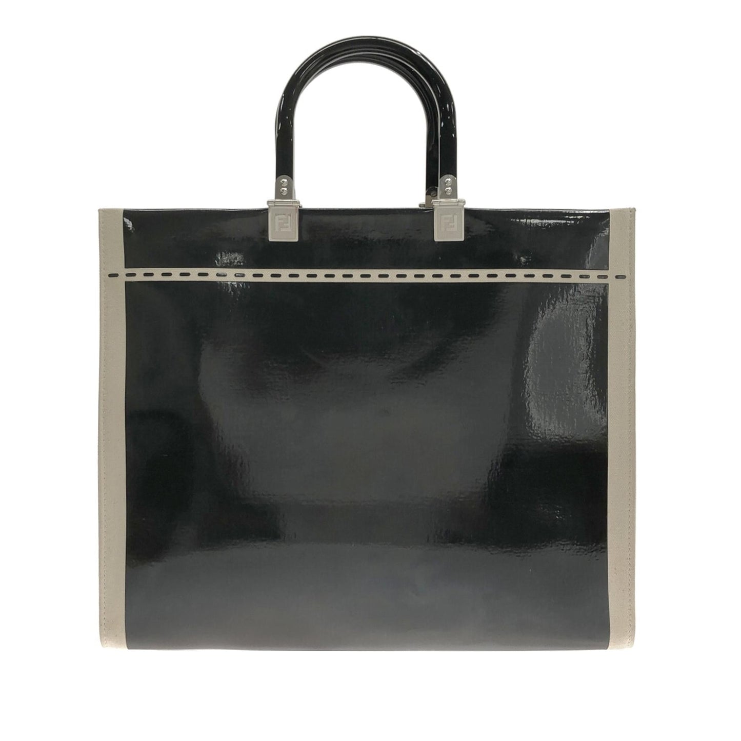 Fendi Sunshine Shopper Tote Shg Bmch3T Patent Medium Tote Bag