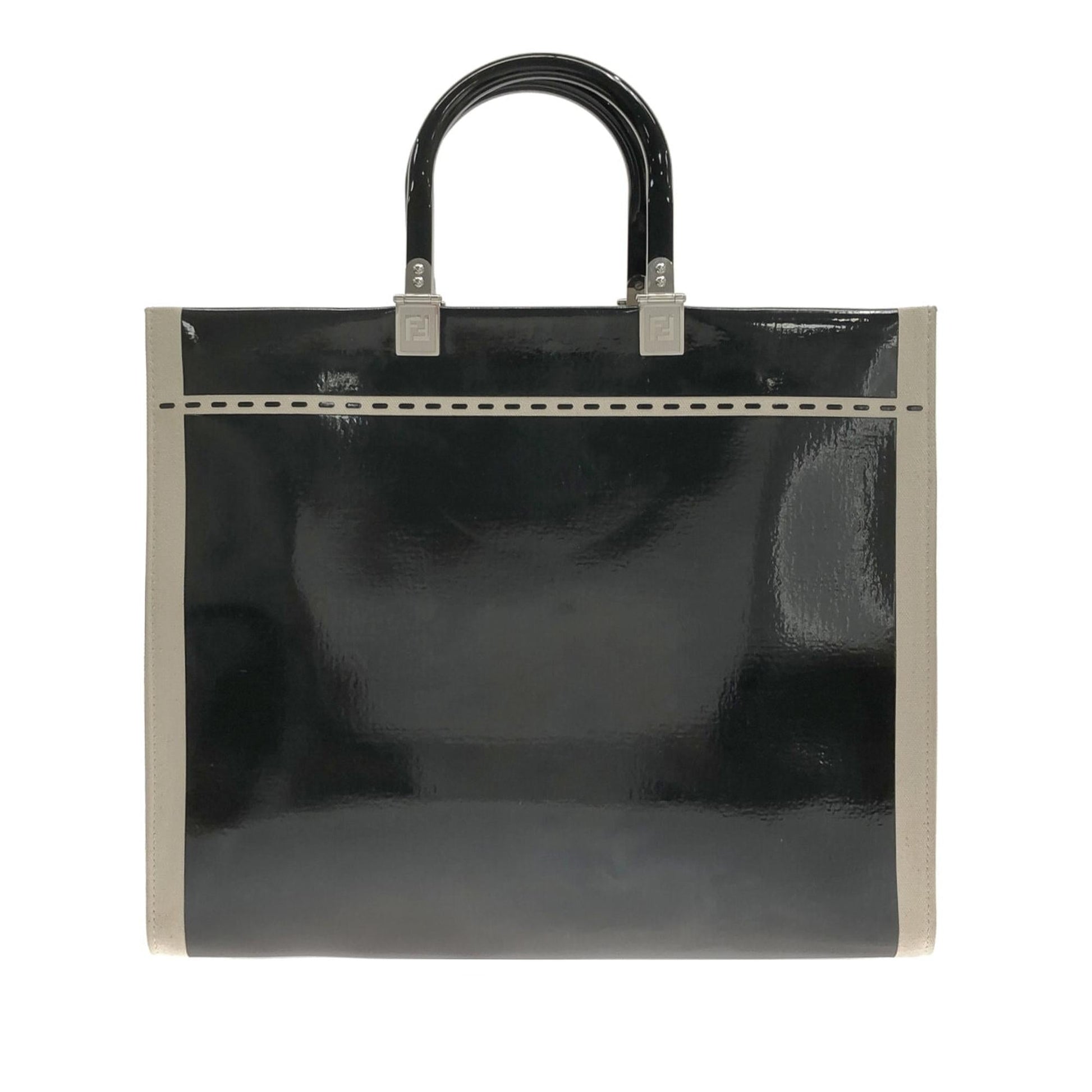 Fendi Sunshine Shopper Tote Shg Bmch3T Patent Medium Tote Bag