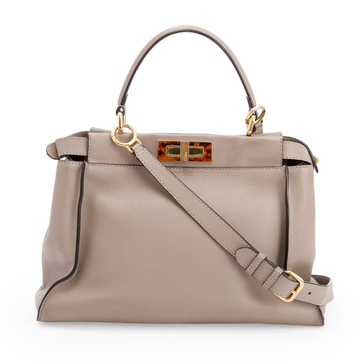 Fendi Peekaboo Bag With Tortoise Detail Medium Travel Bag