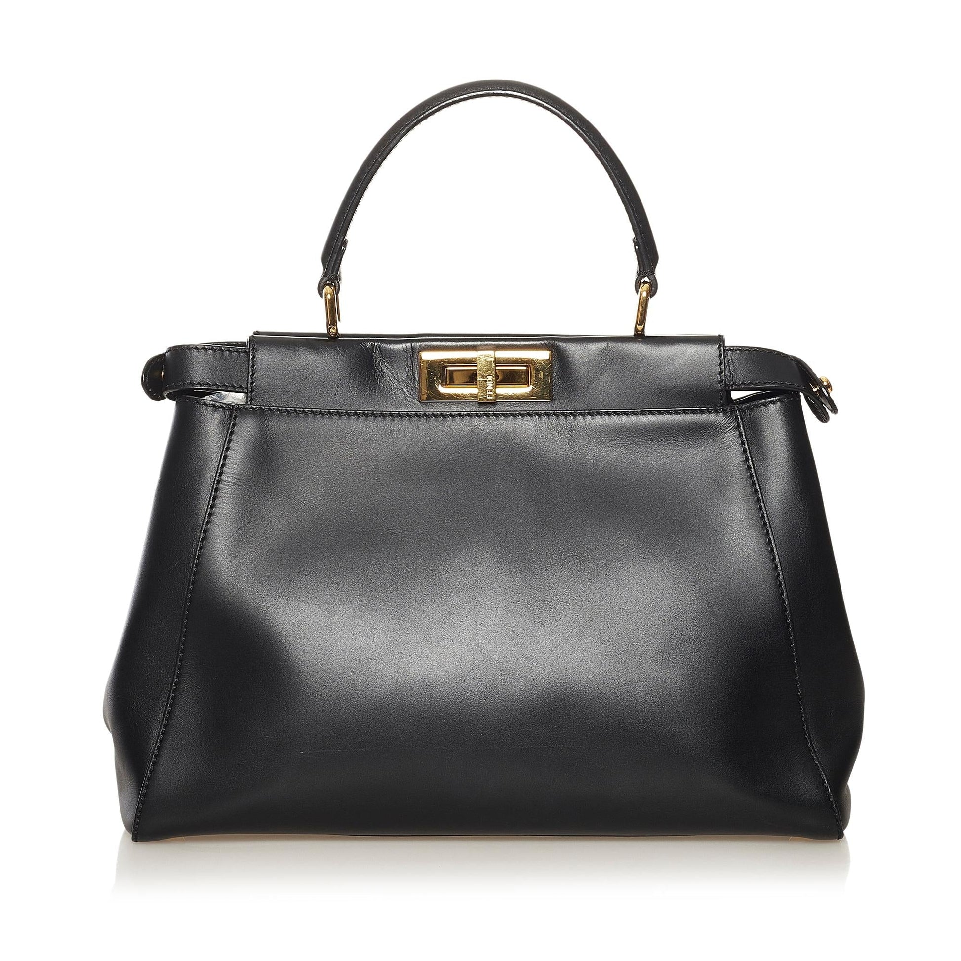 Fendi Peekaboo Satchel Shg Leather Medium Satchel Bag