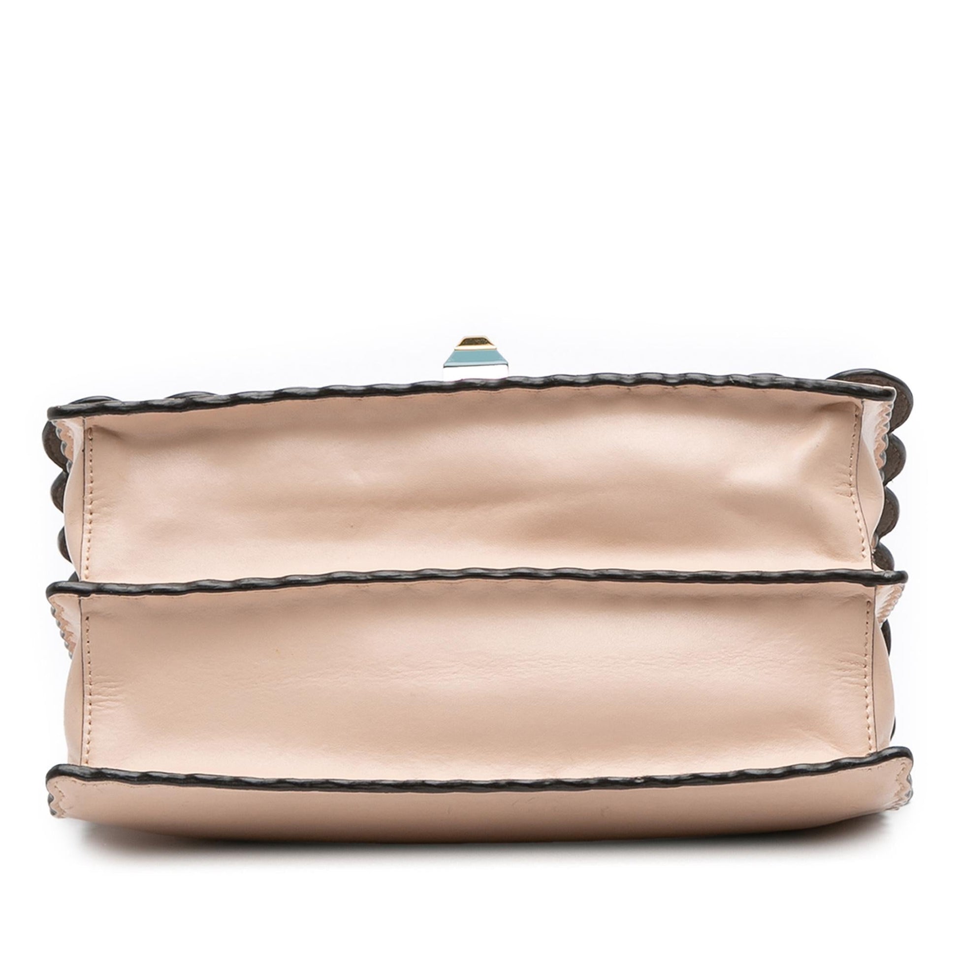 Fendi Scalloped Kan Satchel Leather Medium Satchel Bag