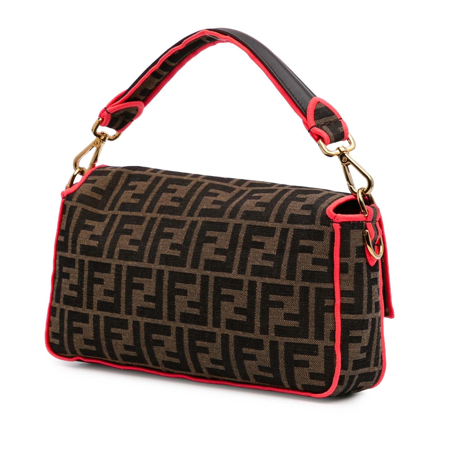 Fendi Zucca Fluo Trim Baguette Satchel Canvas Medium Satchel Bag Baguette Satchel 3