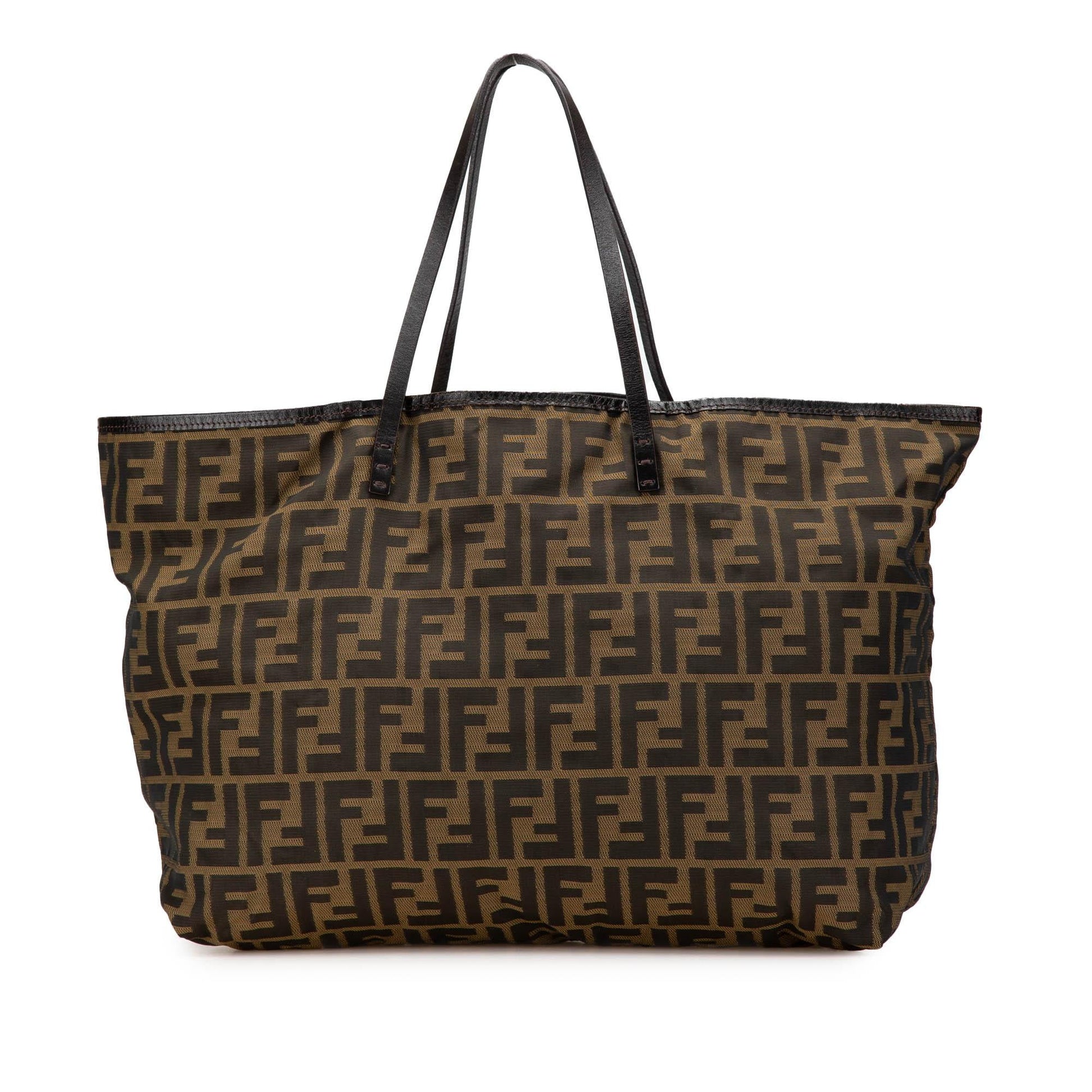 Fendi Zucca Roll Tote Canvas Medium Tote Bag Canvas Roll Tote