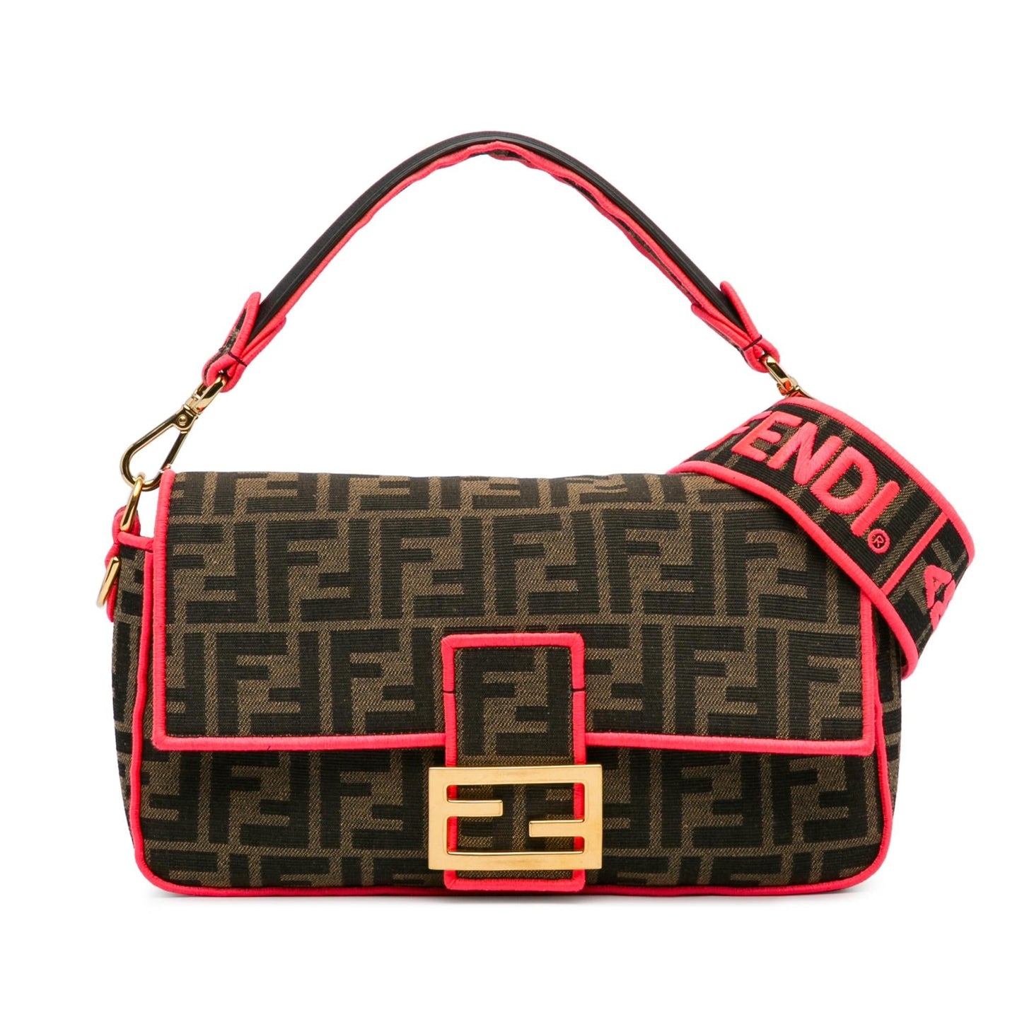 Fendi Zucca Fluo Trim Baguette Satchel Shg Ufu9Vz Medium Satchel Bag