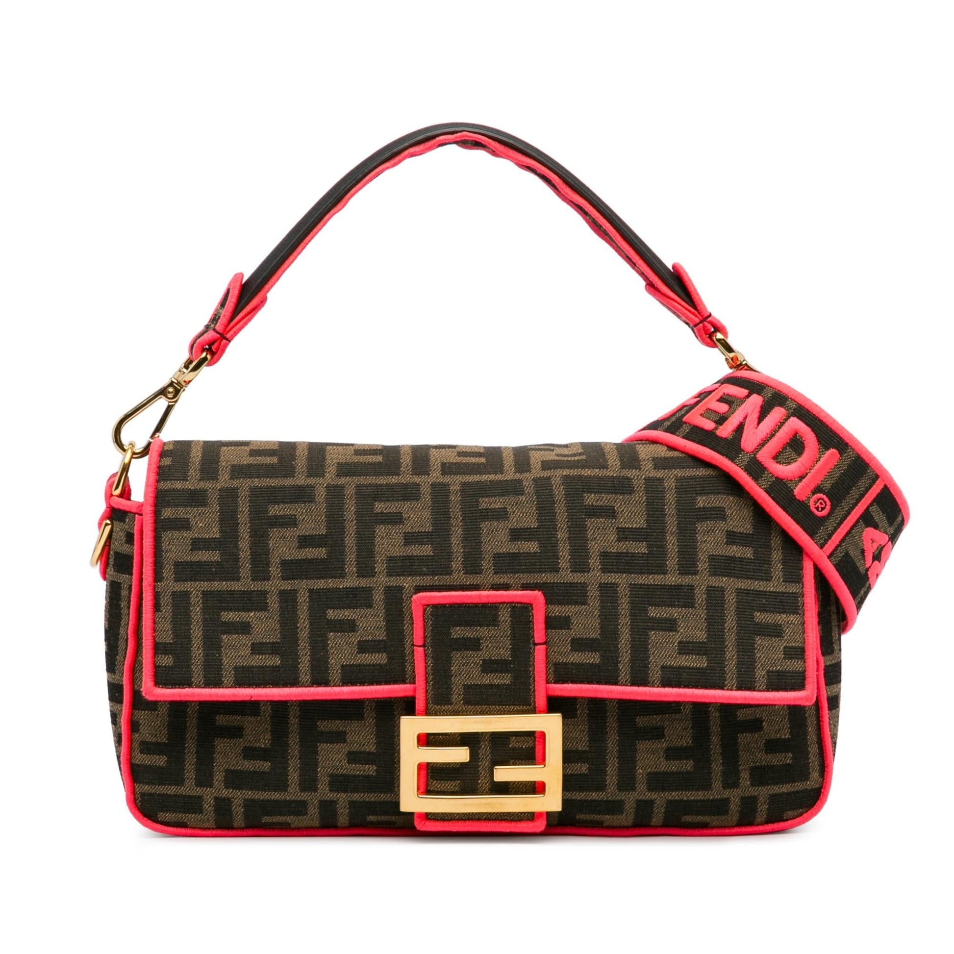 Fendi Zucca Fluo Trim Baguette Satchel Shg Ufu9Vz Medium Satchel Bag