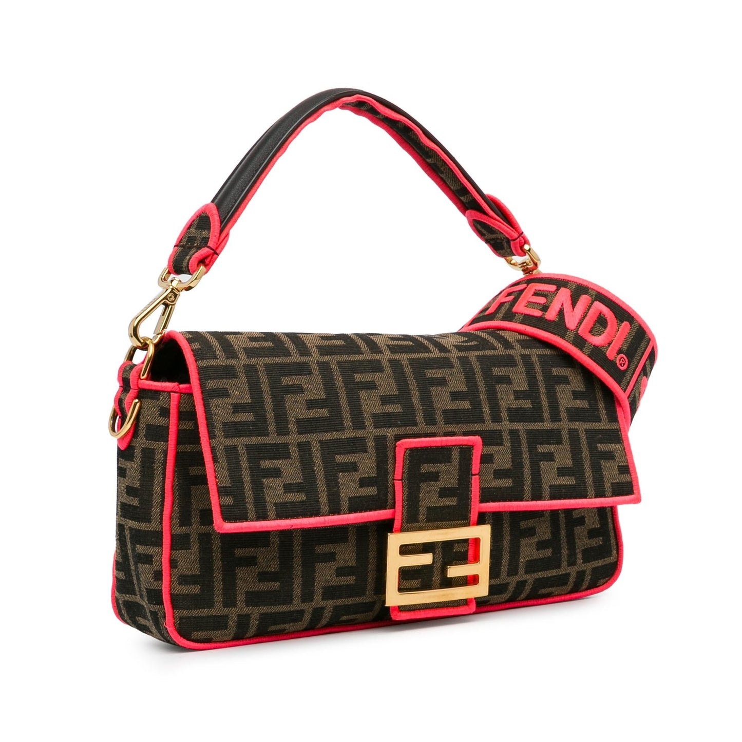 Fendi Zucca Fluo Trim Baguette Satchel Shg Ufu9Vz Medium Satchel Bag