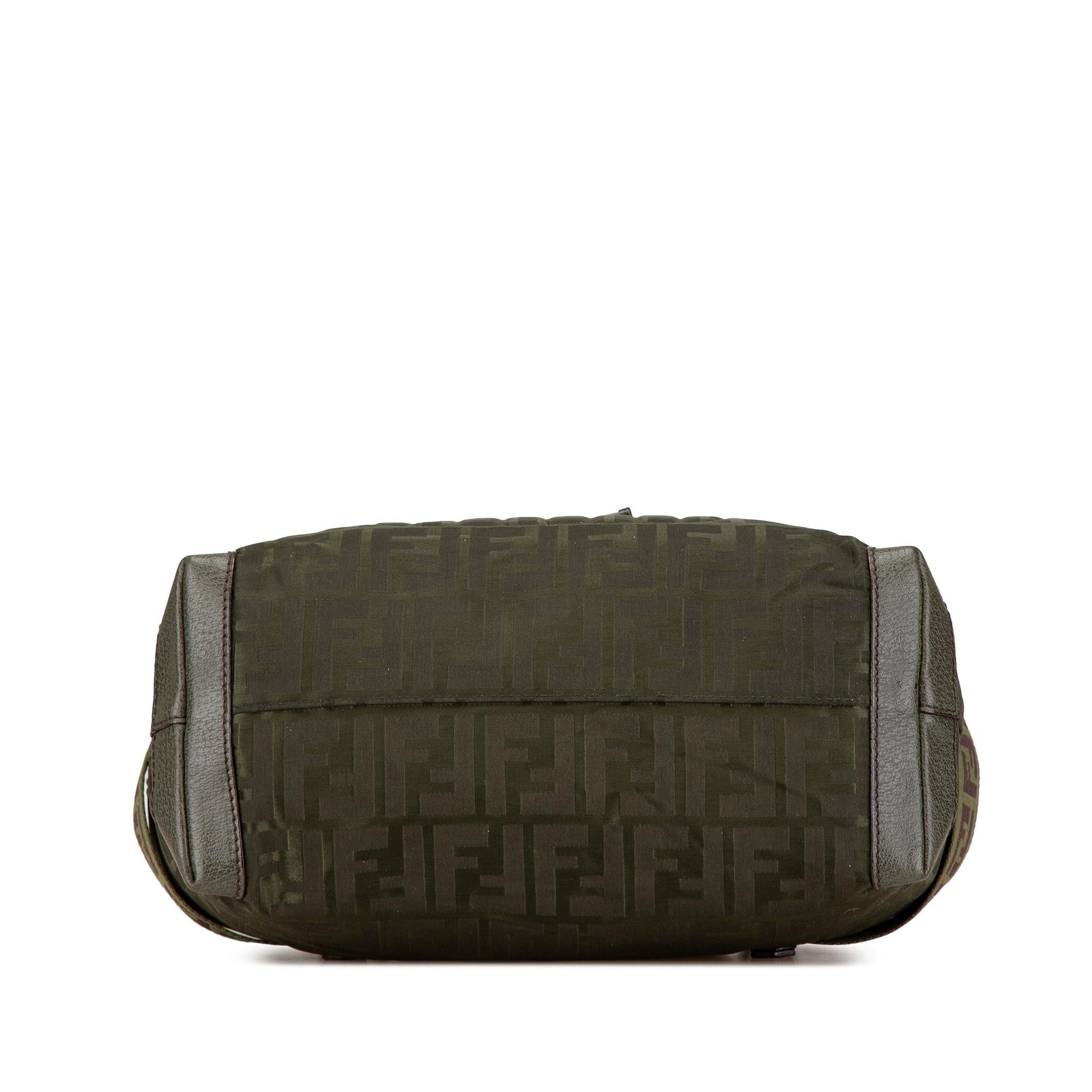 Fendi Zucca Code Handbag Nylon Medium Zip Satchel Bag Handbag Shg 2Jhyg0