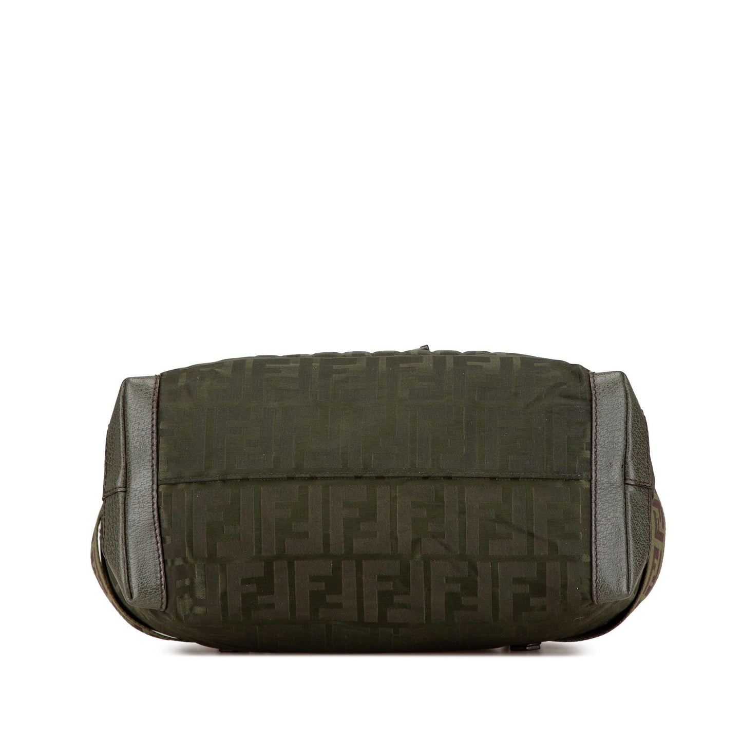 Fendi Zucca Code Handbag Nylon Medium Zip Satchel Bag