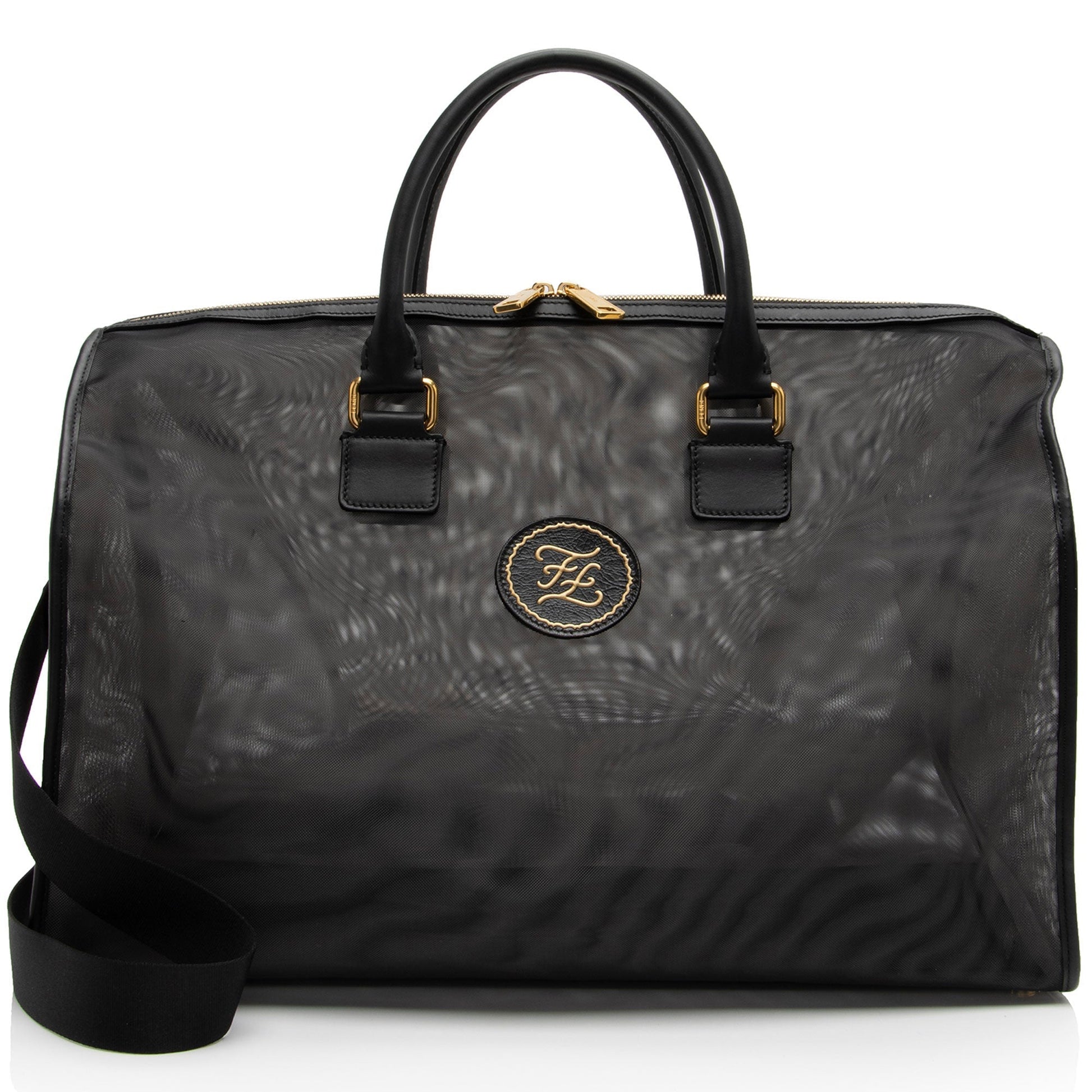 Fendi Mesh Karligraphy Duffle Travel Bag