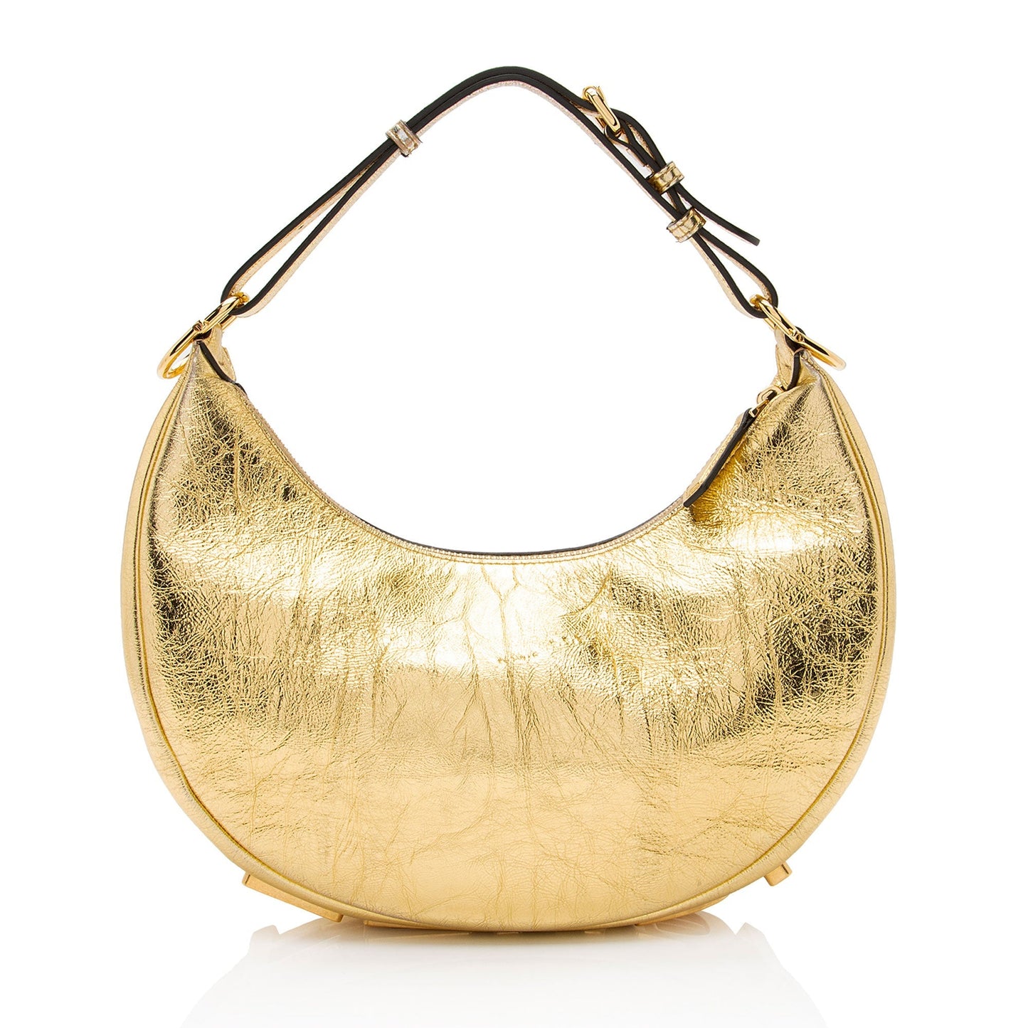 Fendi Metallic graphy Hobo Shf K6Arkm Leather Small Shoulder Bag