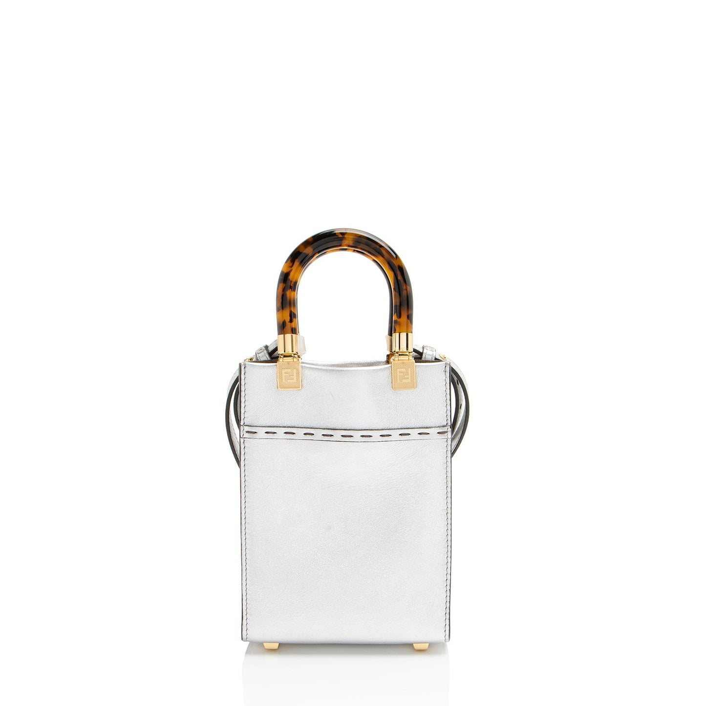 Fendi Metallic Sunshine Shopper Tote Leather Mini Tote Bag