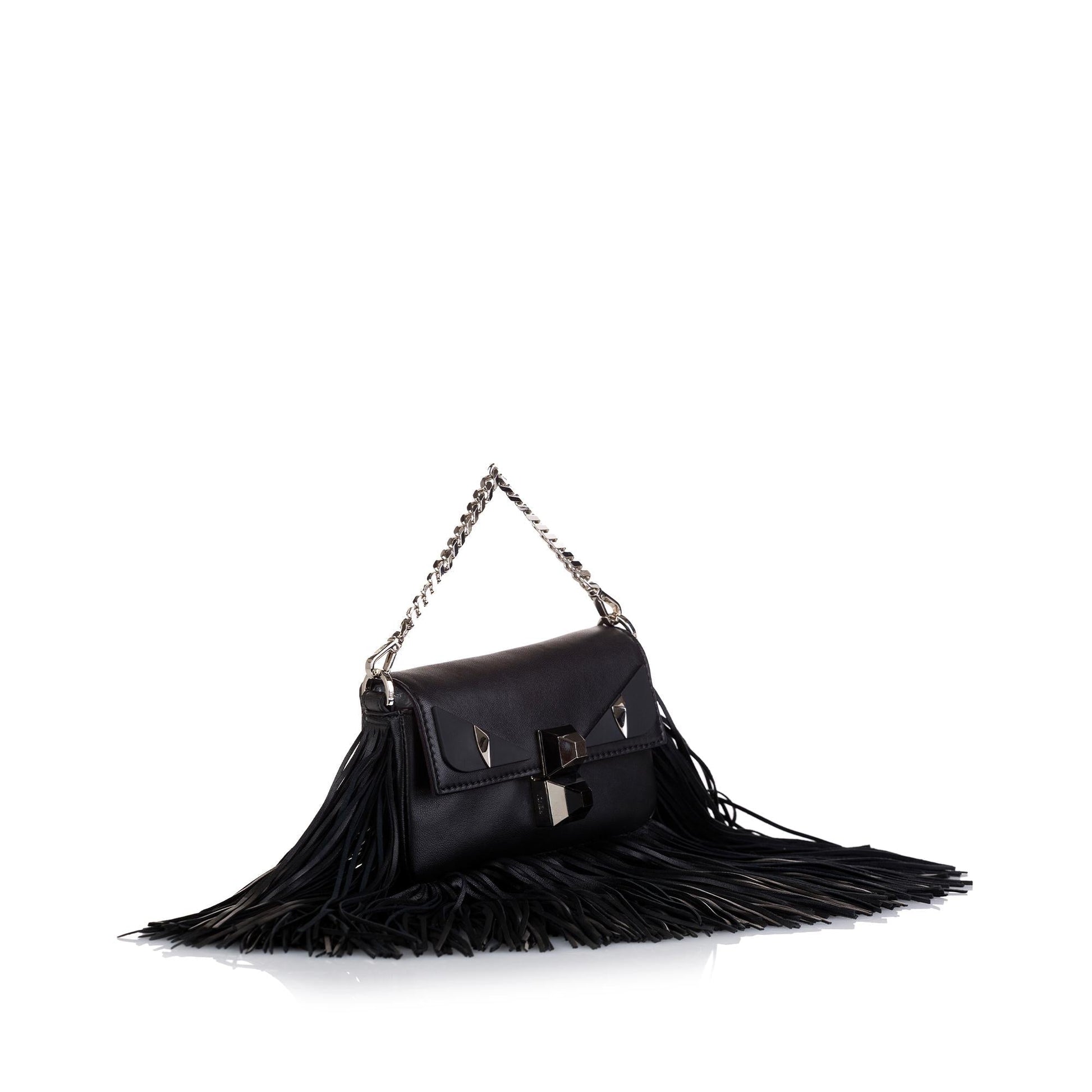 Fendi Monster Fringe Baguette Shg Ixwgzb Satchel Bag Micro